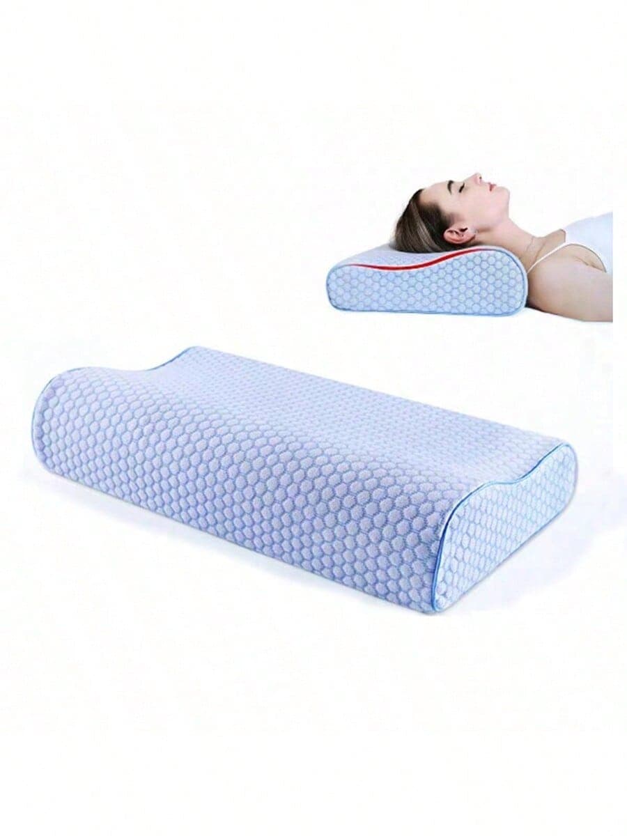 1pc Adjustable Cooling Memory Foam Pillow - Ergonomic Design, Odorless, Removable & Washable Pillowcase, Suitable For Side, Back And Stomach Sleepers, Comfortable Bed Pillow Supporting Neck And Shoulders, Machine Washable, Cooling Pillow, Temperature Reducing Pillow, Air Conditioning Pillow