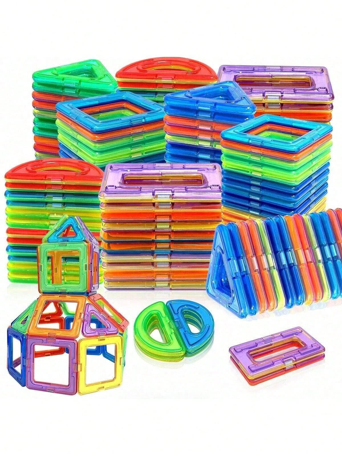 Magnetic Building Blocks Set - Creative DIY Assembly Toy, Improve Hand-Eye Coordination, Promote Brain Development, Colorful ABS Magnets, Suitable As Holiday/Birthday Gift - Random Color