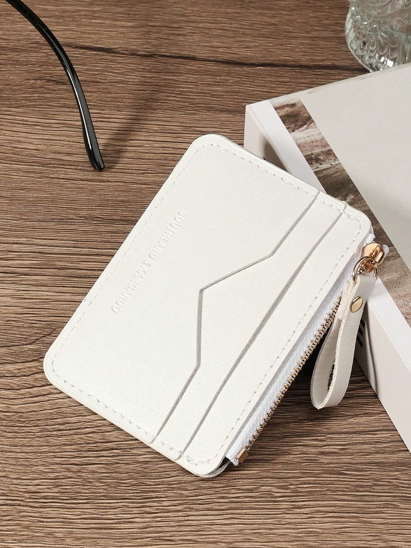 SOUTHLAND&KANGAROO Black Letter Mini Wallet, Fashionable Minimalist Card Holder, Slim Lightweight Portable, Can Hold Cash, ID Card, Credit Card, Coins, Suitable As Birthday Gift For Women, Teenagers, College Students, Students, Men Or Males.