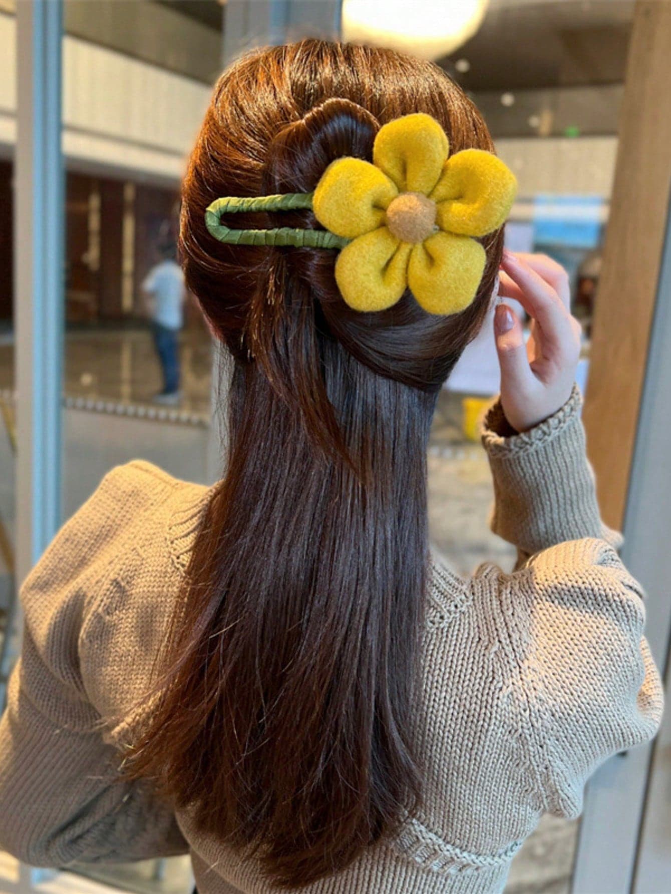 1pc Plus Size Floral Design Hair Clip, Suitable For Everyday Wear Claw Clips Hair Claws Hair Barrettes, School Stuff, Flower, Vacation Outfits Woman, Hair Accessories, Head Accessories, Hairpin,Travel,Birthday