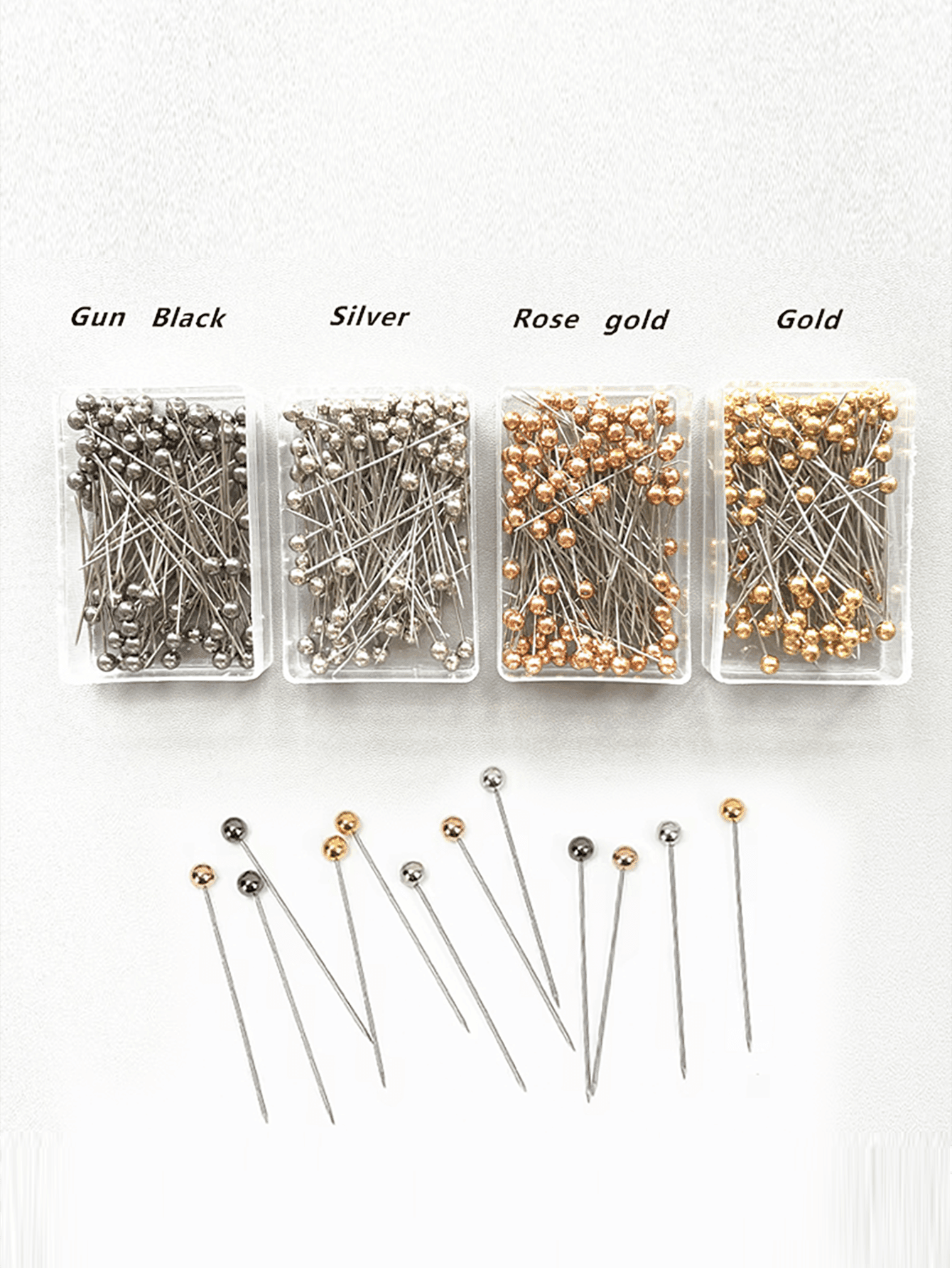 100Pcs / Boxed Women's Fashionable Scarf Pins Positioning Safety Fixed Sewing Pins Stainless Steel Pearl Brooch Muslim Women Hijab Scarf Pins