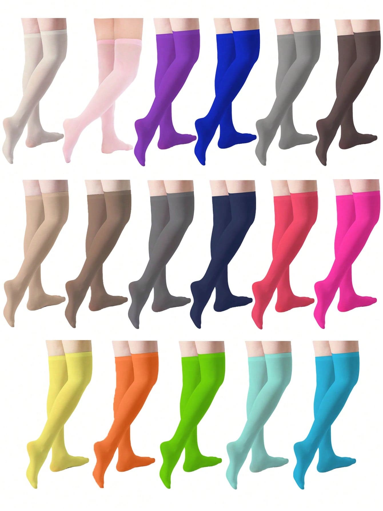 1 Pair Multi-Color Velvet Over-The-Knee High Socks, Fashion & Versatile, Spring And Autumn, Y2k, Cozy