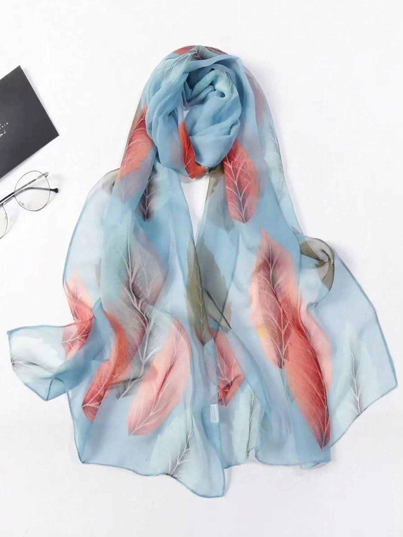 1pc Women Fashionable Thin Printed Scarf/Headscarf, Suitable For Daily Wear