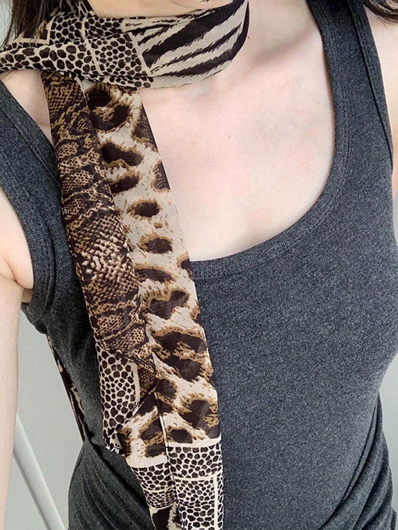 1pc Women Asymmetrical Scarf Lightweight Soft Asymmetrical Casual Daily Multifunctional Women Use Of The Neck Summer Outing Gift