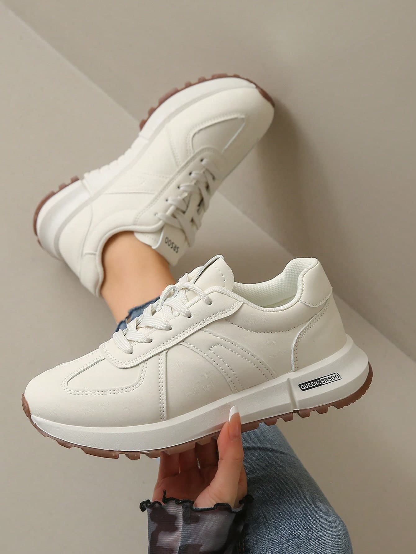 Women's Round Toe Lace-Up Casual Comfortable Versatile Outdoor Running Sports Shoes