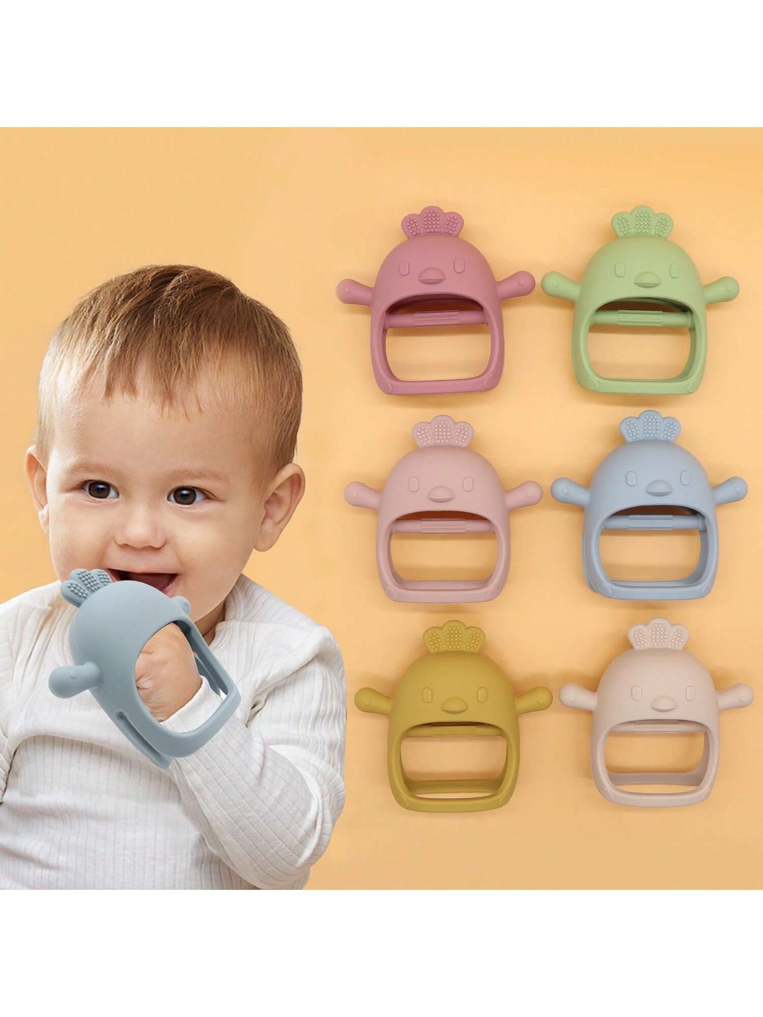 1pc Baby Silicone Teether, Easy To Grip, Great Gift For Easter, Halloween, Christmas