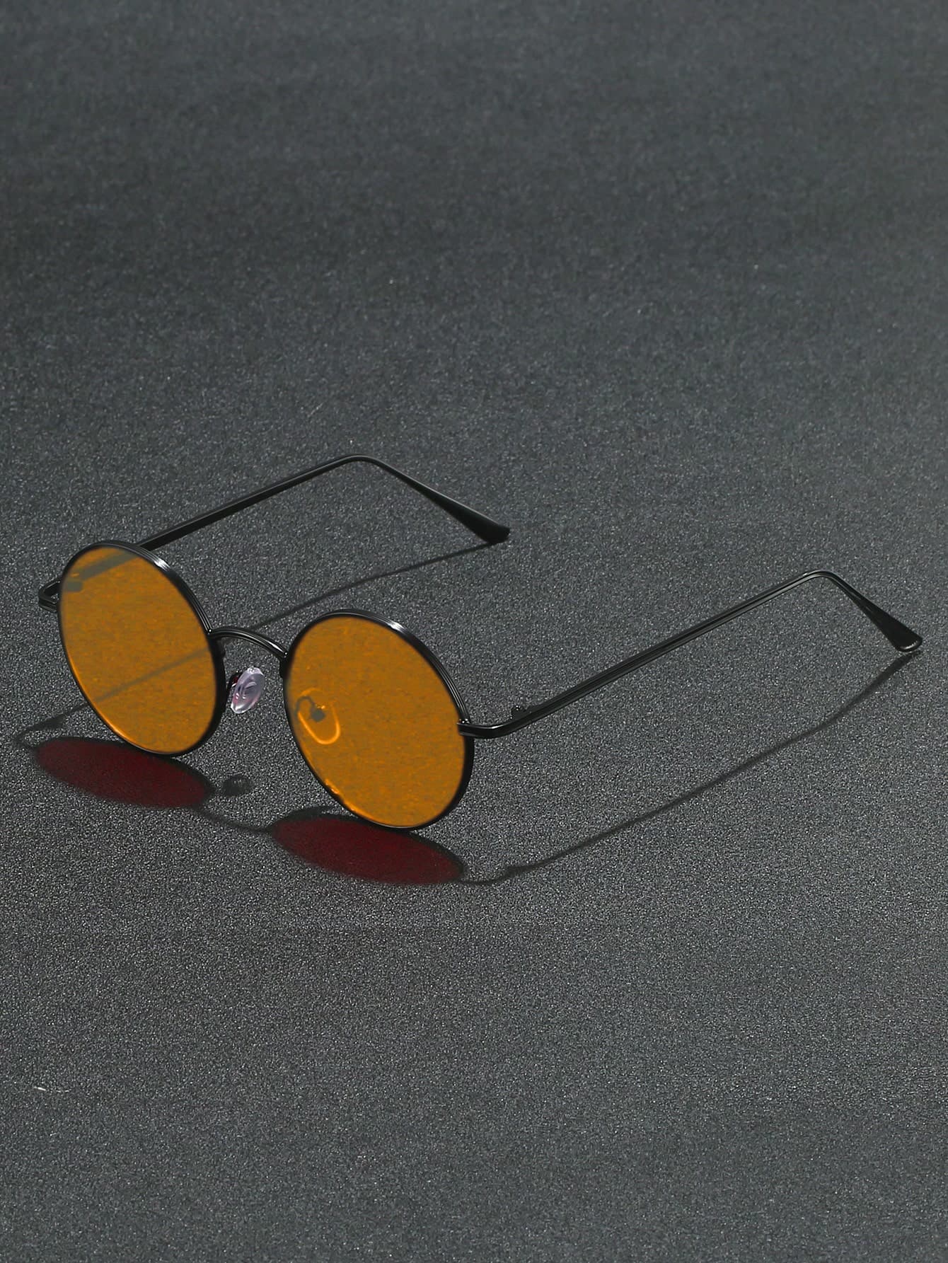 1pc Retro Round Metal Men's Glasses, For Summer Beach Vacation,Outdoor,Travel