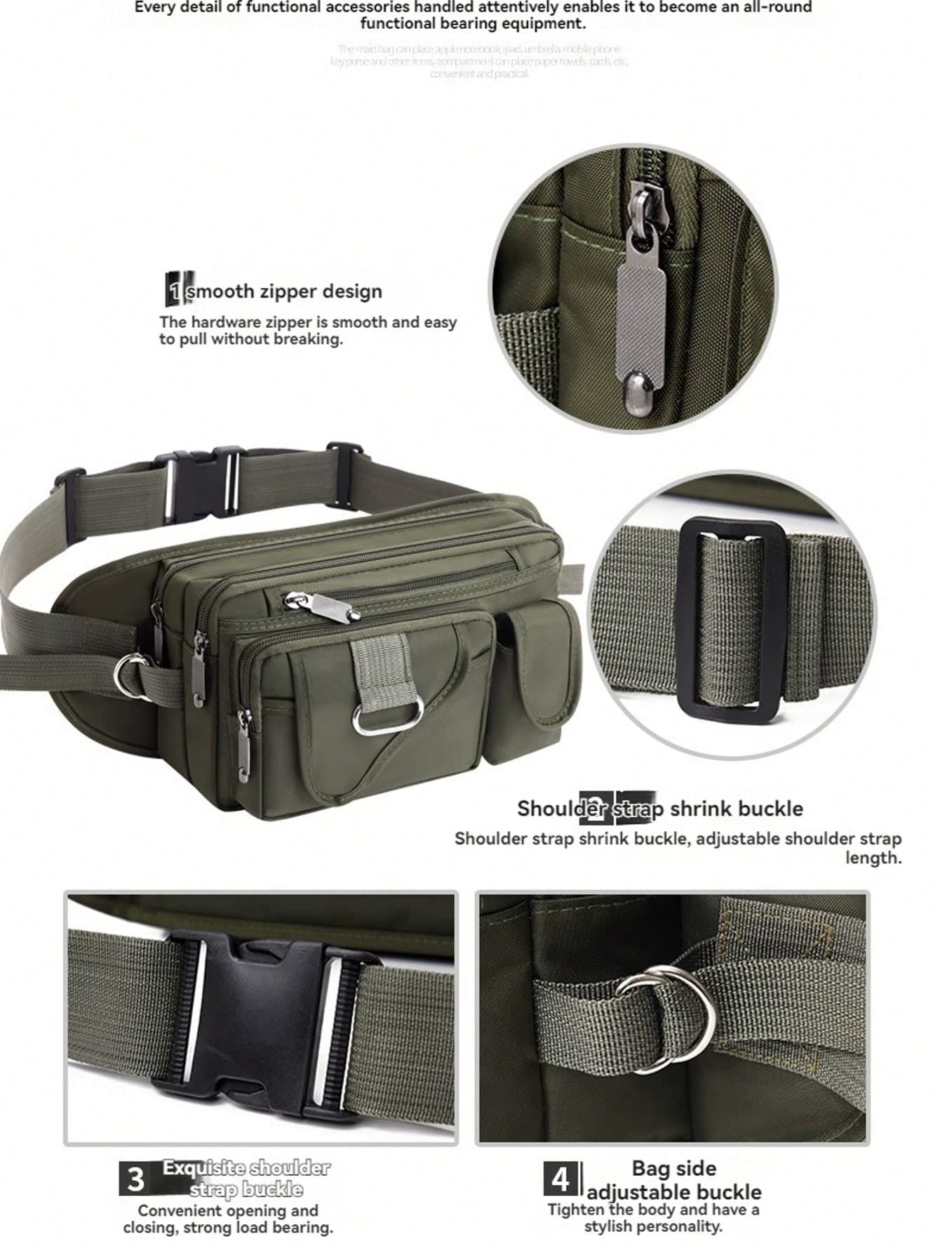 Large Capacity Men's Waist Bag, Multi-Functional Cool Fanny Pack Suitable For Cycling, Outdoor Sports, Phone Pouch, Chest Bag With Multi-Pockets. Suitable For Teen Casual Outdoor Athletic Or Vacation Travel, Or Graduation/Birthday Gifts Streetwear Gym Bag Phone Bag, Thigh Bag, Camping, Running Belt, Camping, Hiking Bag