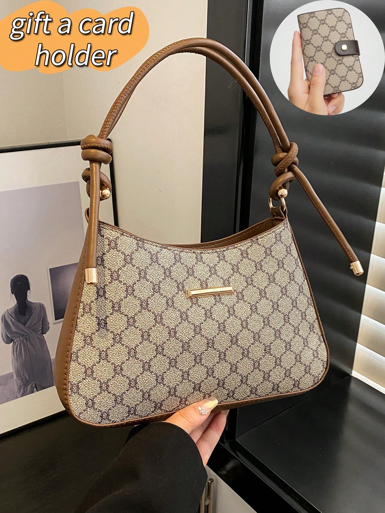 Vintage Floral Print Large Capacity Casual Shoulder Bag For Women