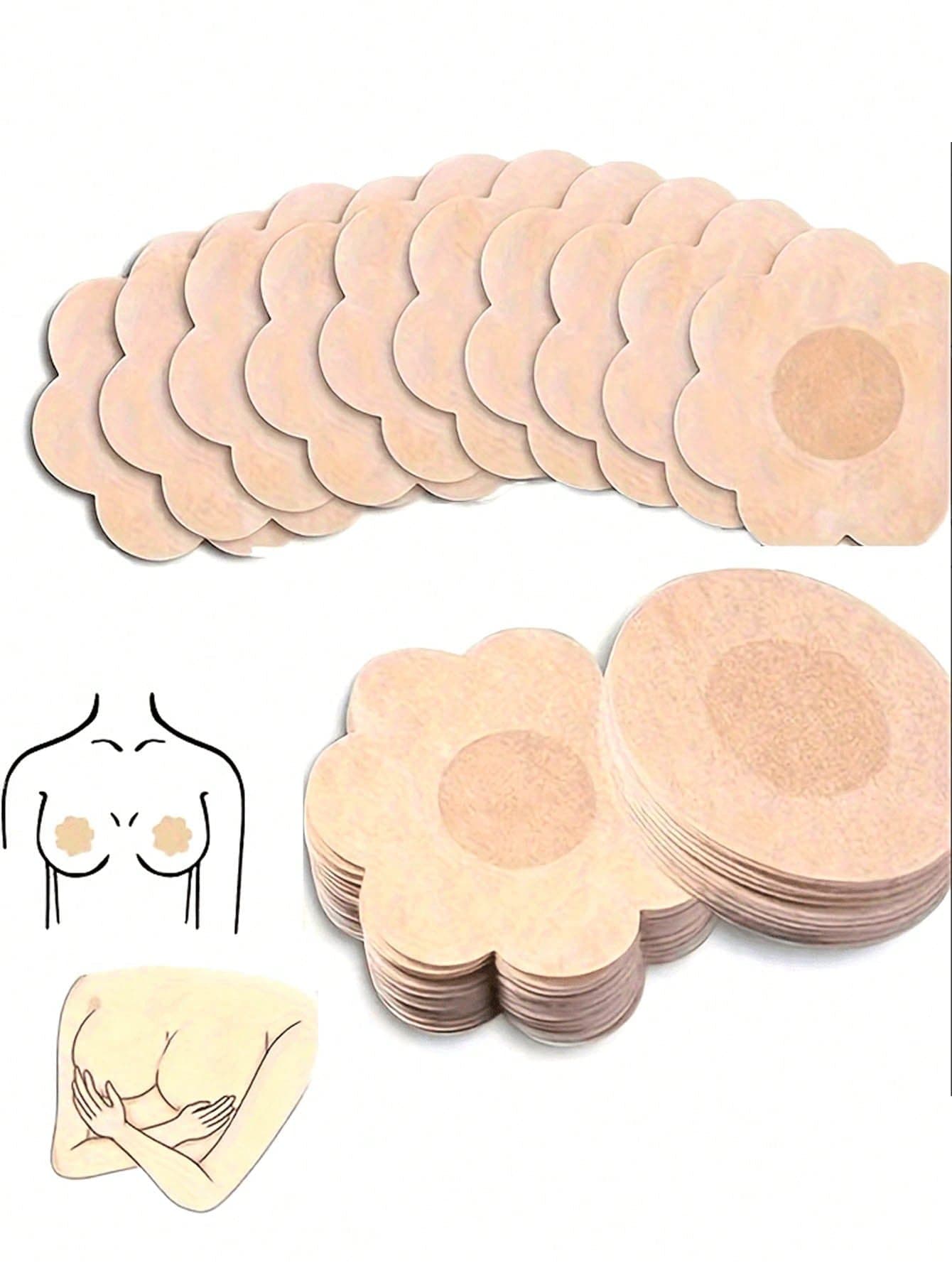 10pcs/20pcs/50pcs Disposable Nipple Patch Anti-Bump Sticker Summer Anti-Walking Patch Invisible Breathable Anti-Allergic Chest Patch Female Wedding Dress Dance Student Marathon Sports Running Anti-Friction Nipple Patch Summer