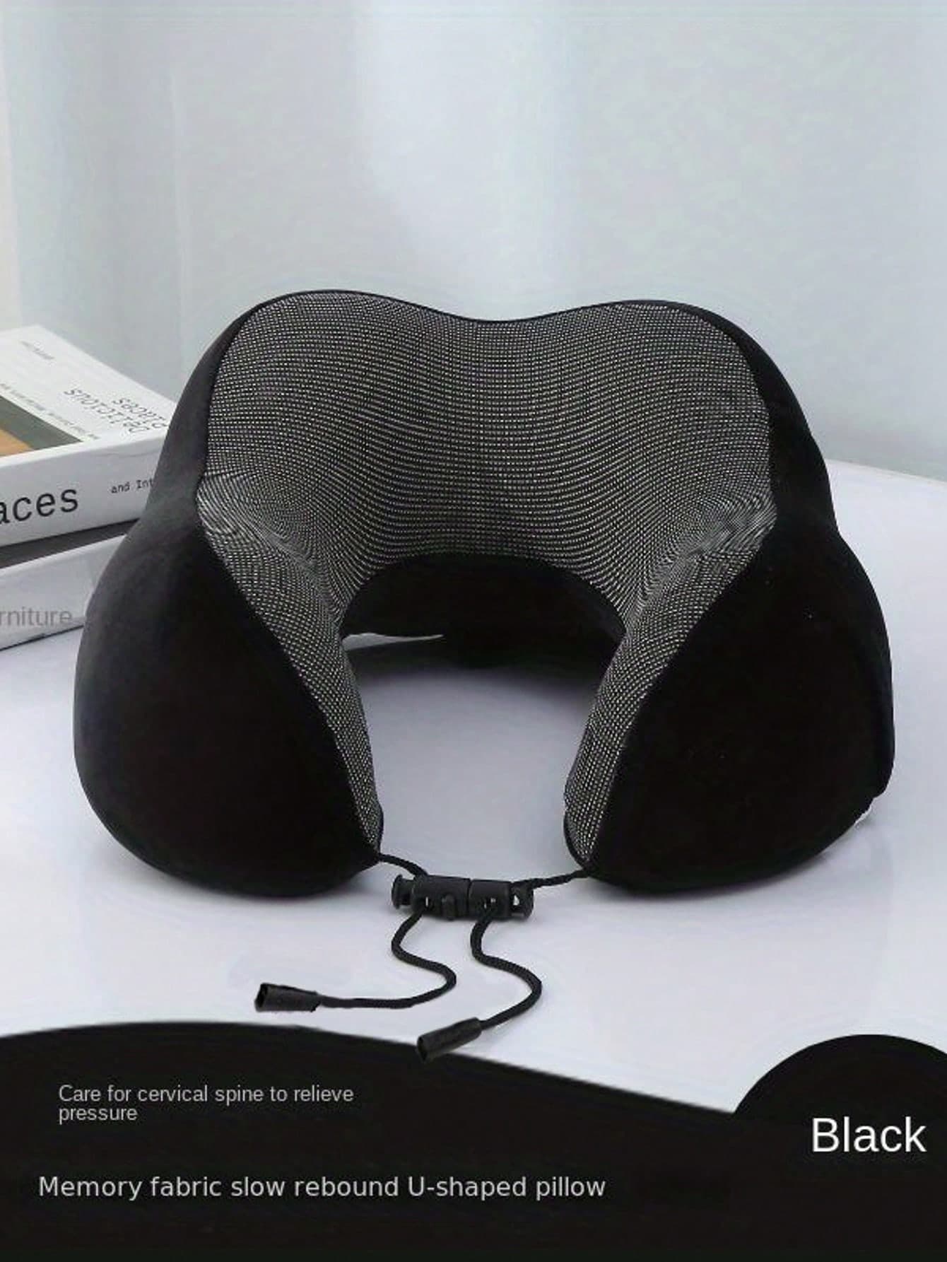 1pc Extremely Comfortable Ergonomic Travel Pillow - Soft Knitted Pillowcase, U-Shaped Neck Support, Anti-Slip Rebound Technology - Portable, Washable, Compact, Suitable For Plane, Office, Home