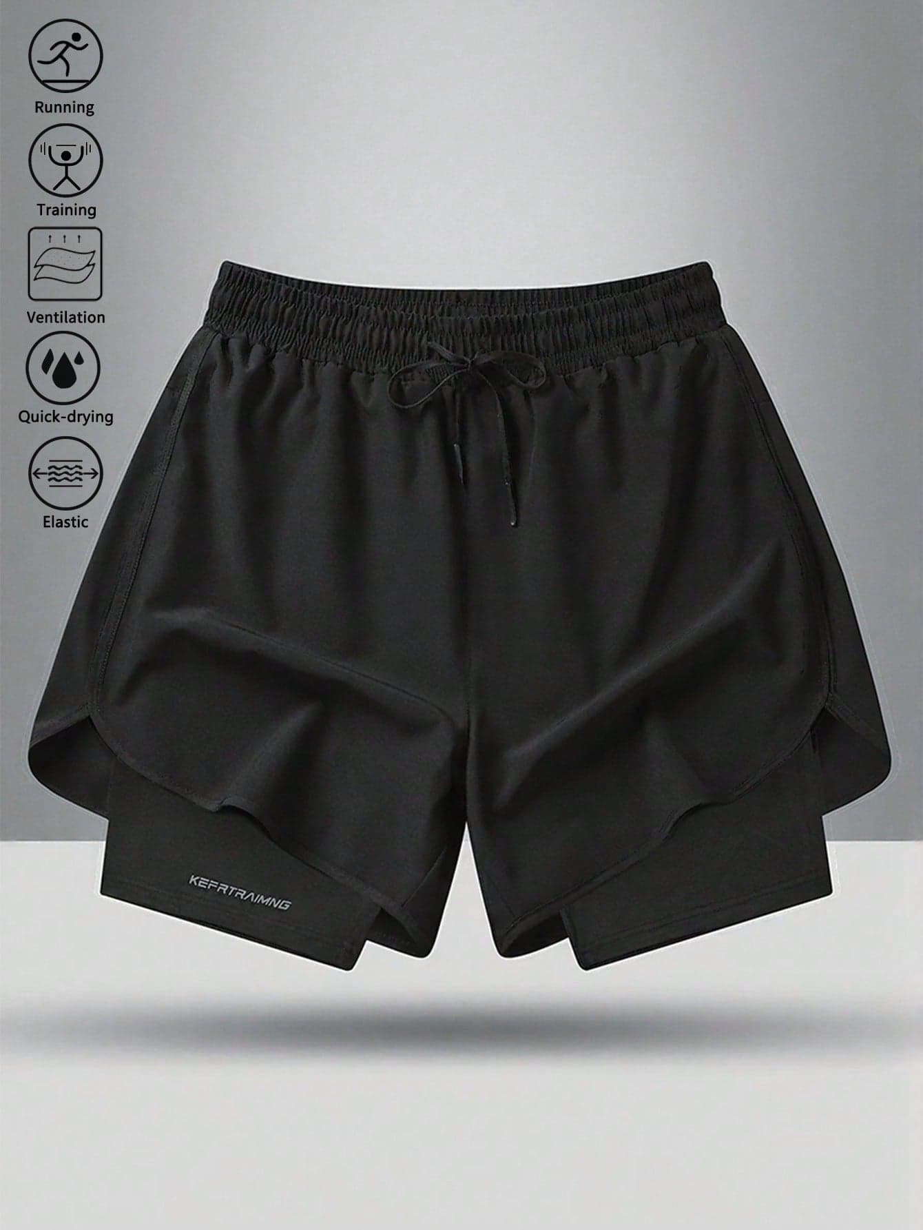 Women's Quick-Drying Yoga Shorts - Lightweight Breathable Training Sports Shorts, Women's Stretch Fitness Pants Black Summer
