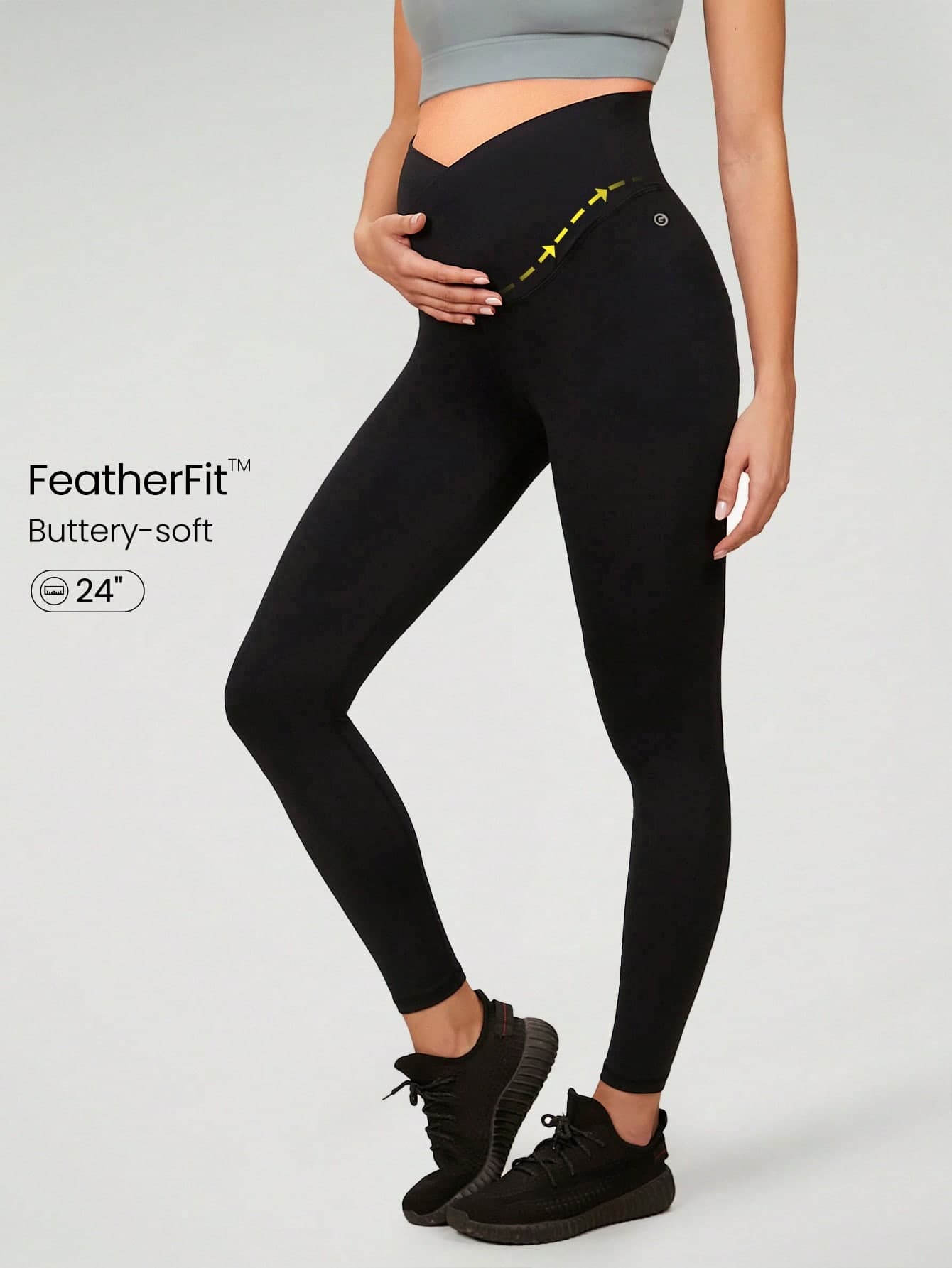 GLOWMODE 24" FeatherFit™ Wrap Waist Maternity Leggings Spring Summer