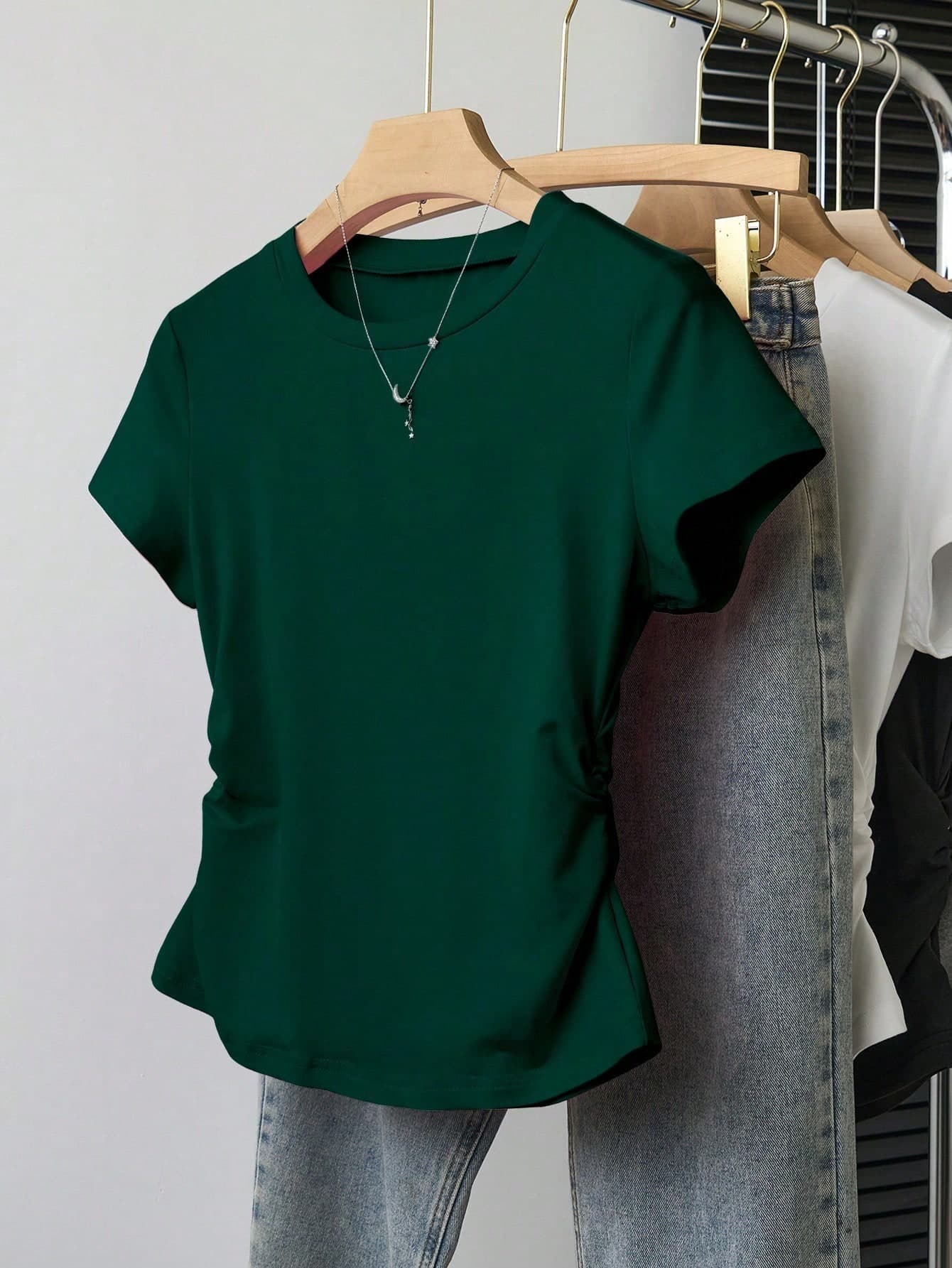 Tween Girls Casual Versatile Pleated Waist Short Sleeve T-Shirt Top Top Summer Holiday
