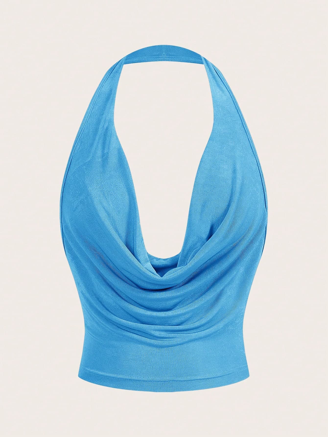 Sweetina Women Scoop Neck Sleeveless Cropped Y2K Red Sexy Top, Stylish Plain Color Blue
