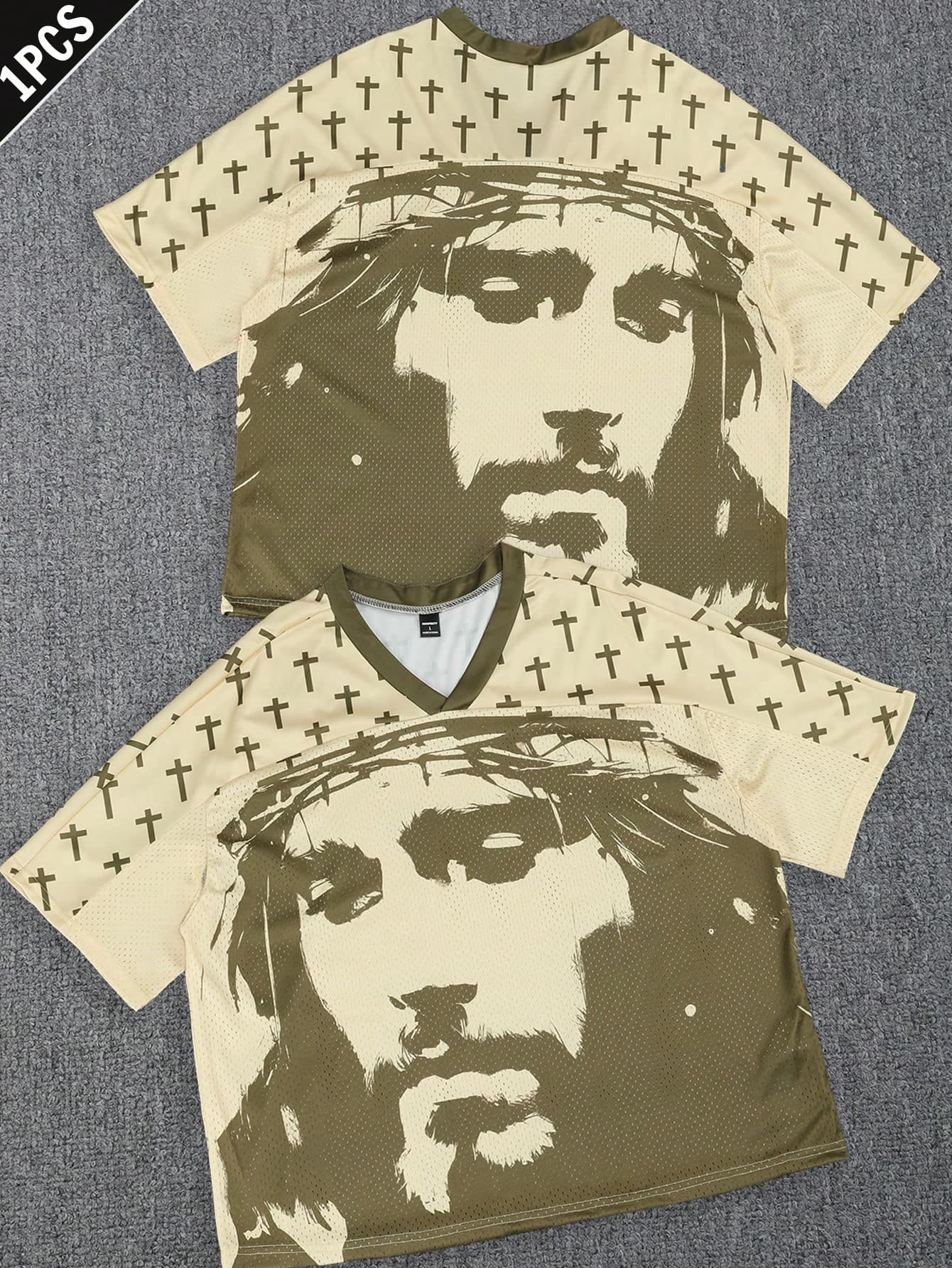 Manfinity EMRG Men's Graphic Print Crew Neck Short Sleeve Casual Versatile T-Shirt