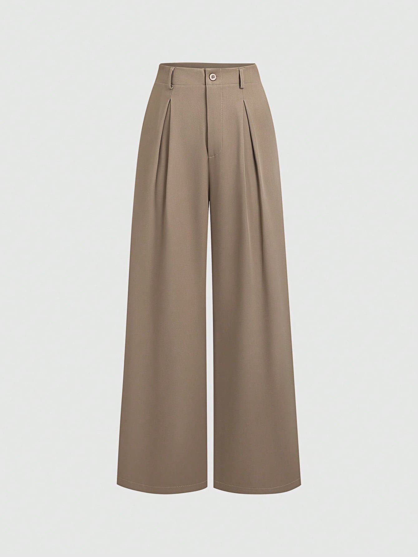 Sweetra Vintage Elegant Jacquard Pleated Wide-Leg Women Pants, Autumn/Winter Fall Cloth For Women