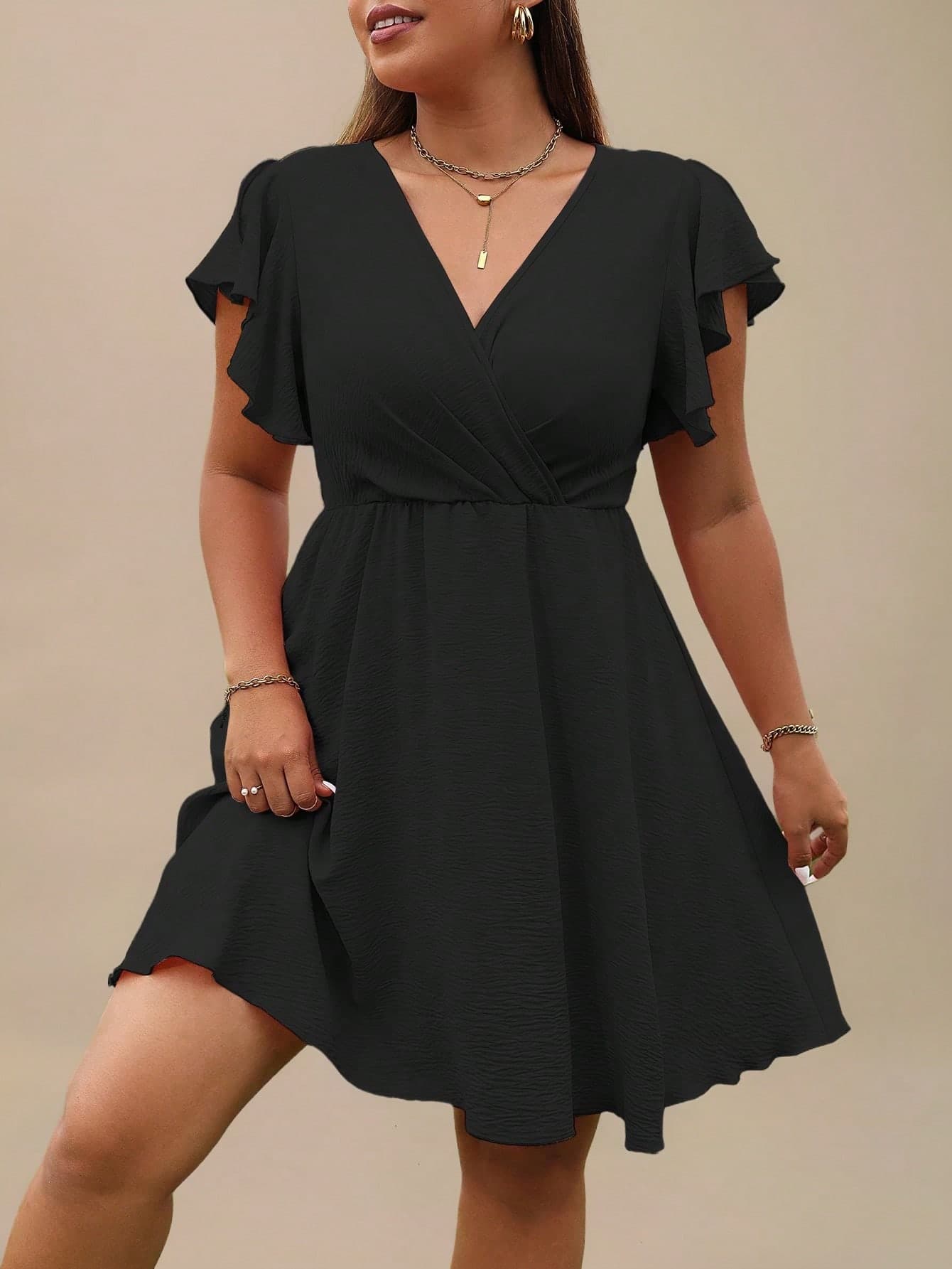 Sunserae Pure Plus Butterfly Sleeve Dress