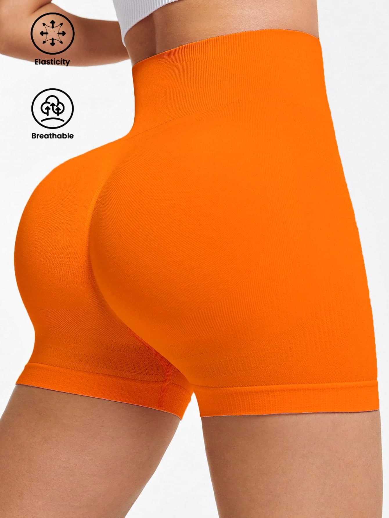 Slayform Slayform Seamless Solid Color Sports Shorts, Fashionable For Summer Workout Short