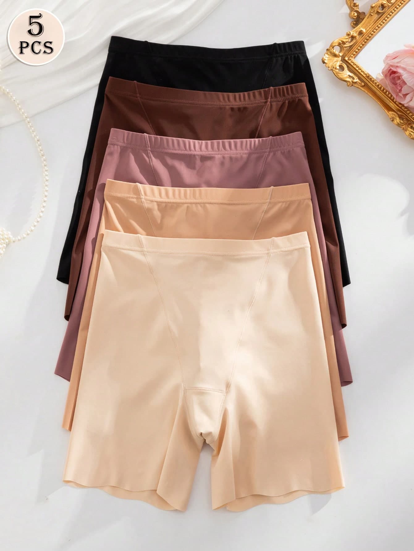 SHEIN 5pcs/Pack Seamless Solid Color Briefs
