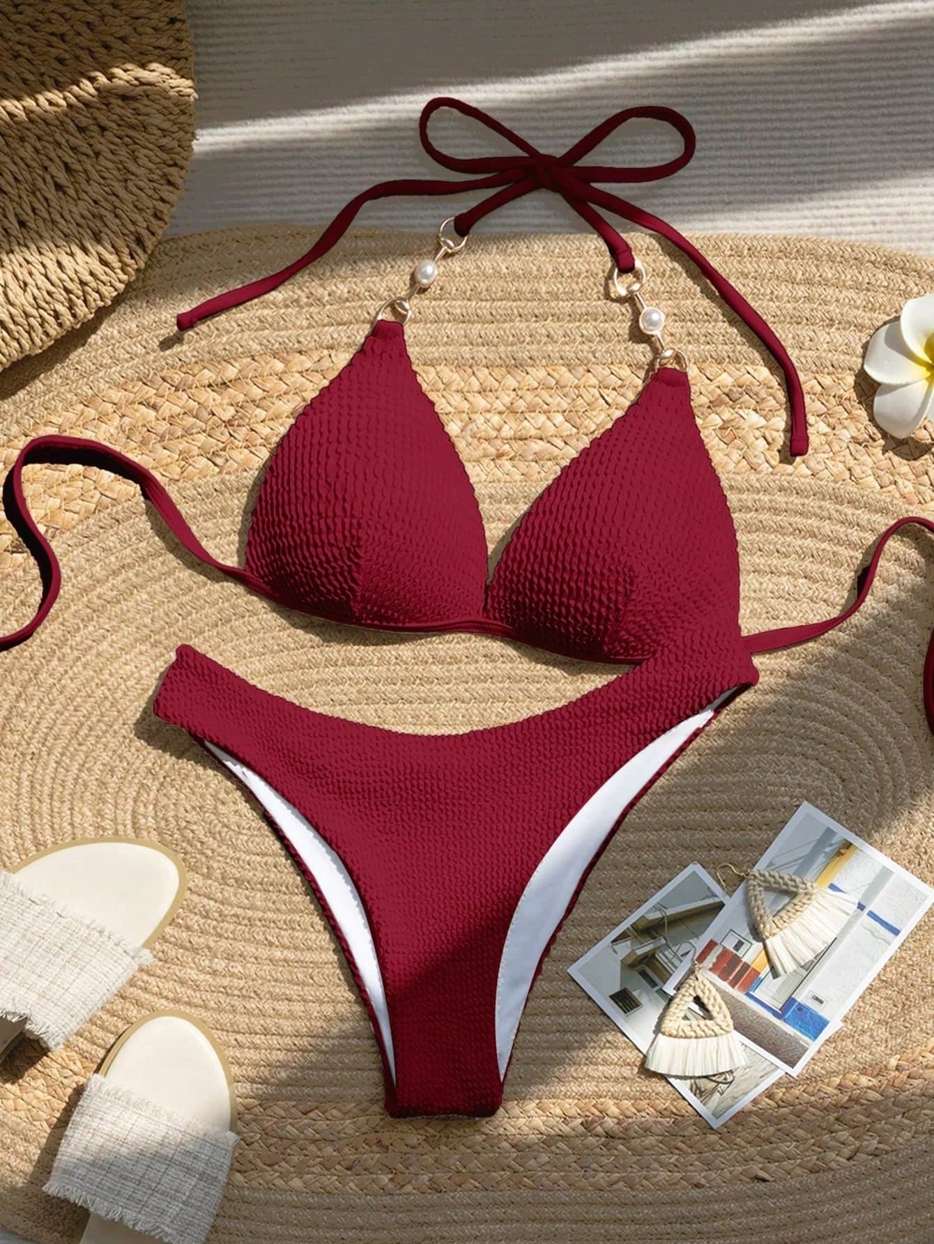 Bellisia Solid Color Bikini Swimsuit For Summer Beach Vacation