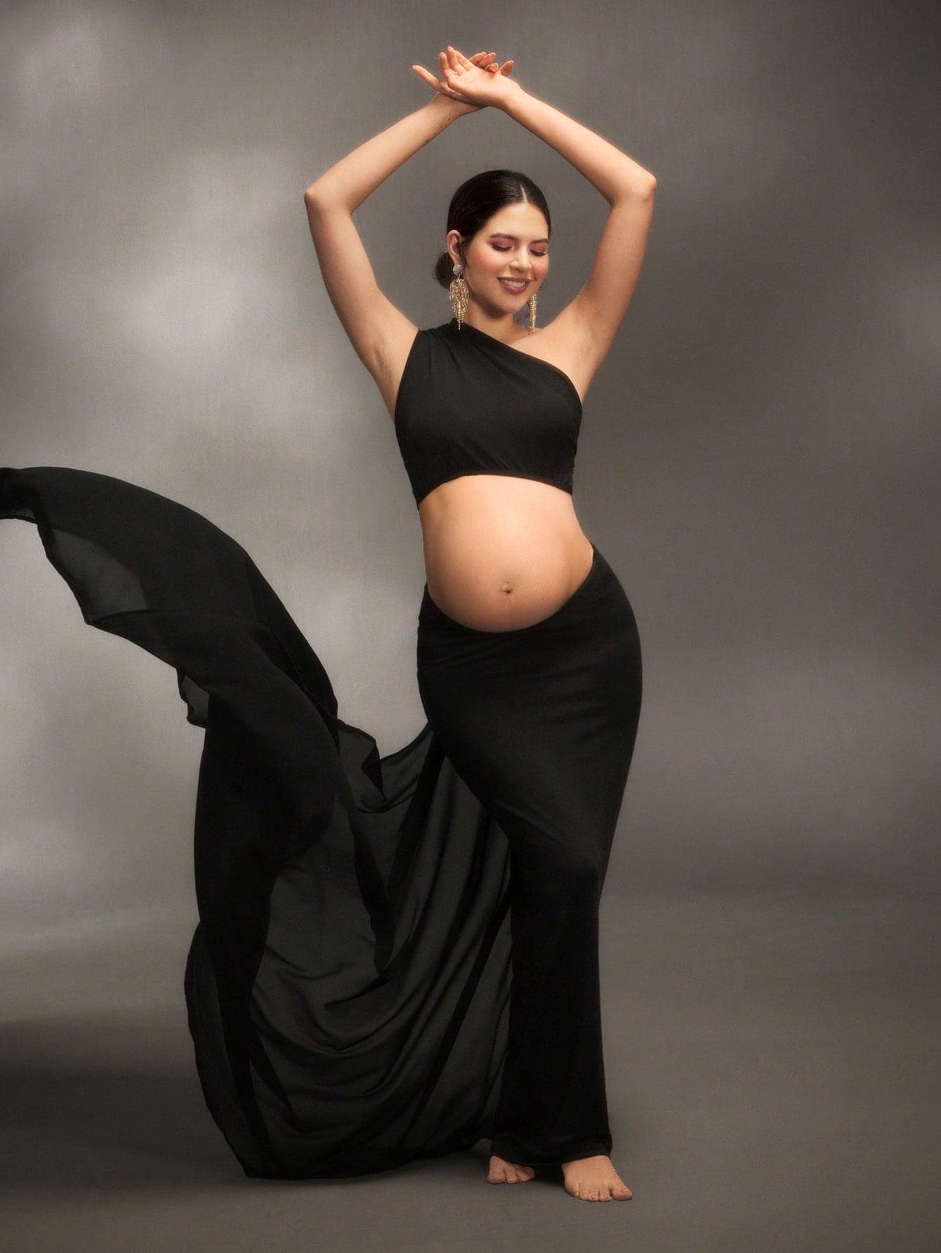 Cheriluna Maternity Luxury Elegant Shawl Photography Robe For Maternity Photos, Baby Christening Parties