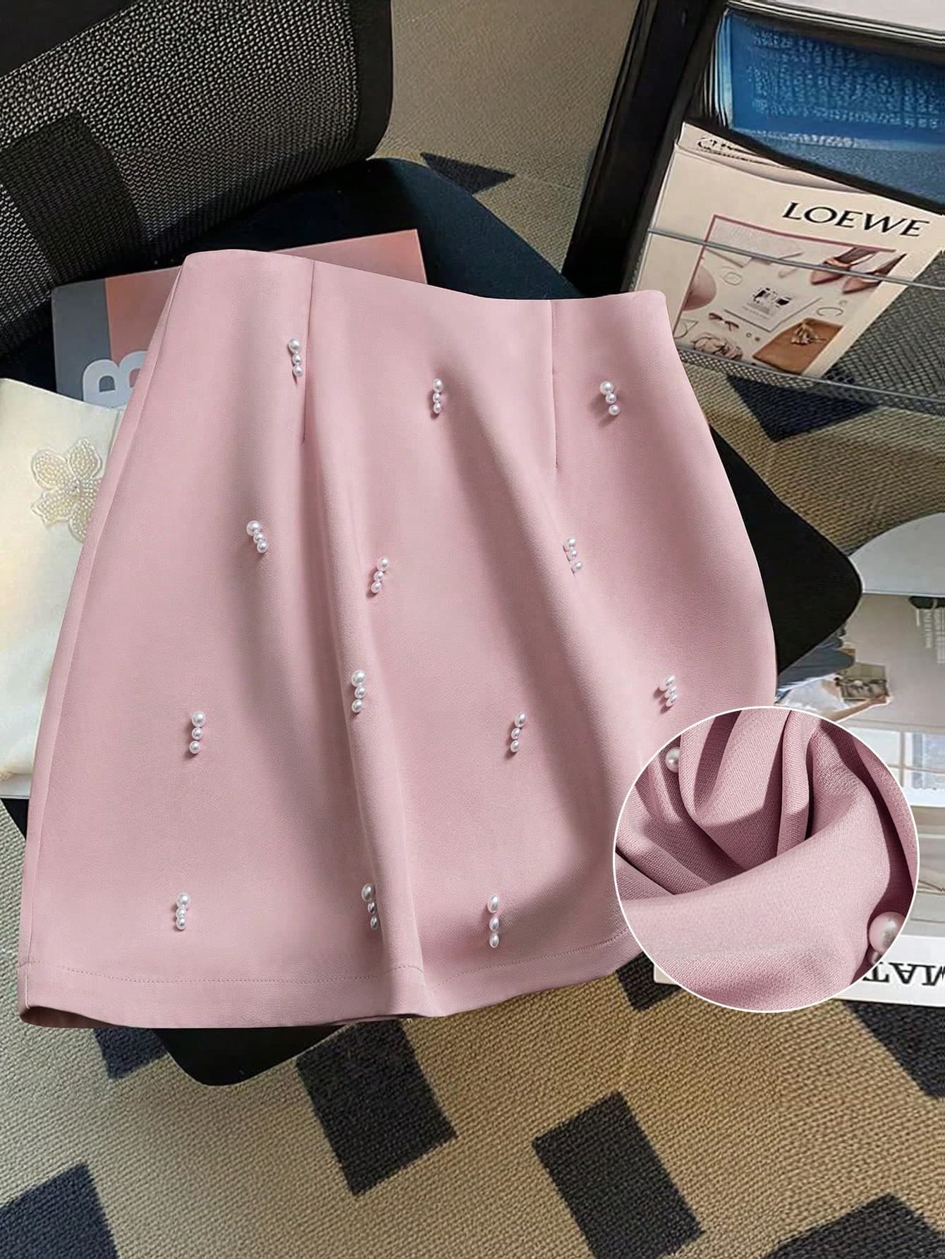 GlowEve CURVE Plus Size Elegant Beaded Decor Skirt, Summer Fall