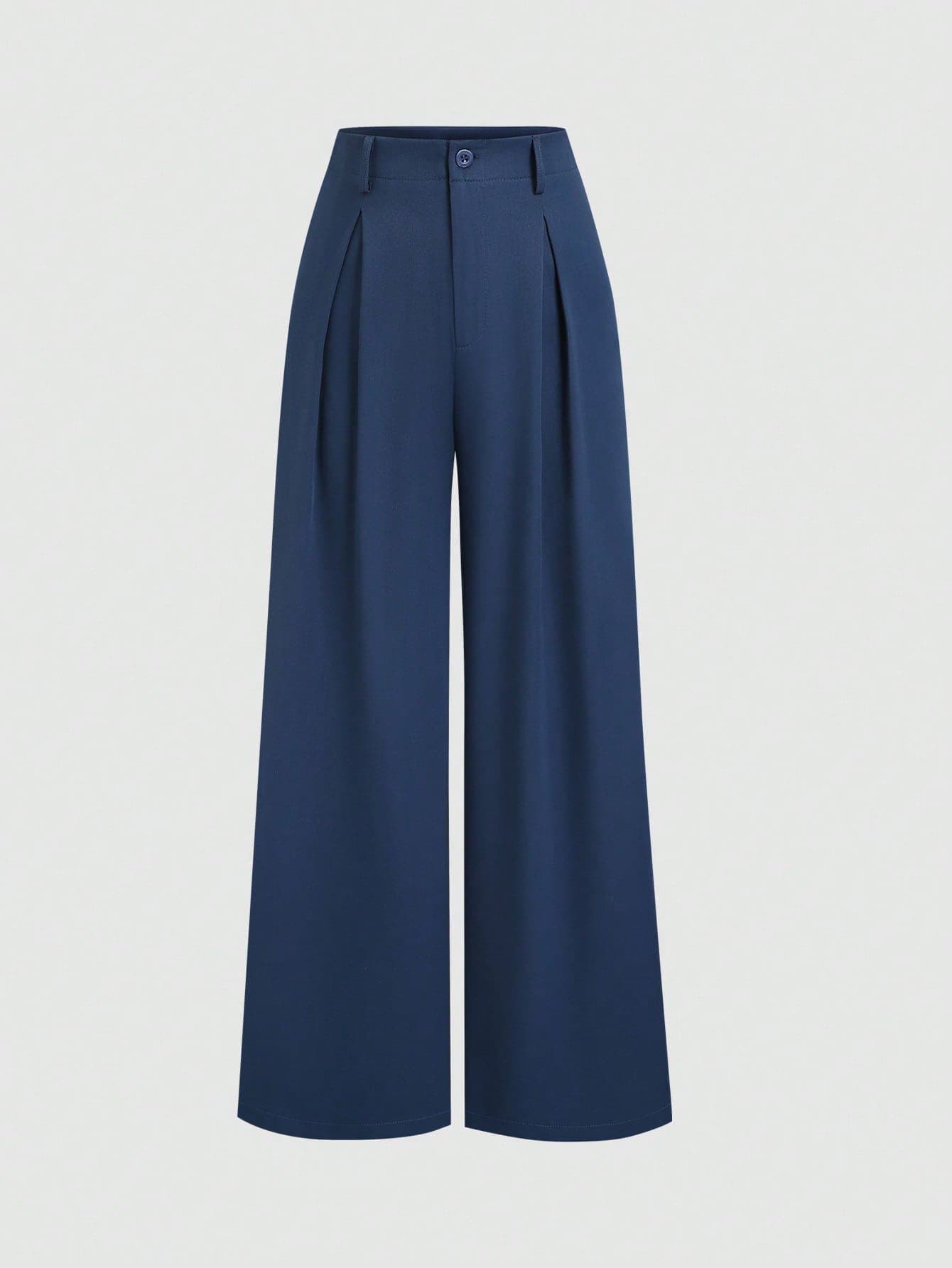 Sweetra Retro Elegant Jacquard Pleated Wide Leg Women Pants, Autumn/Winter Fall Cloth For Women