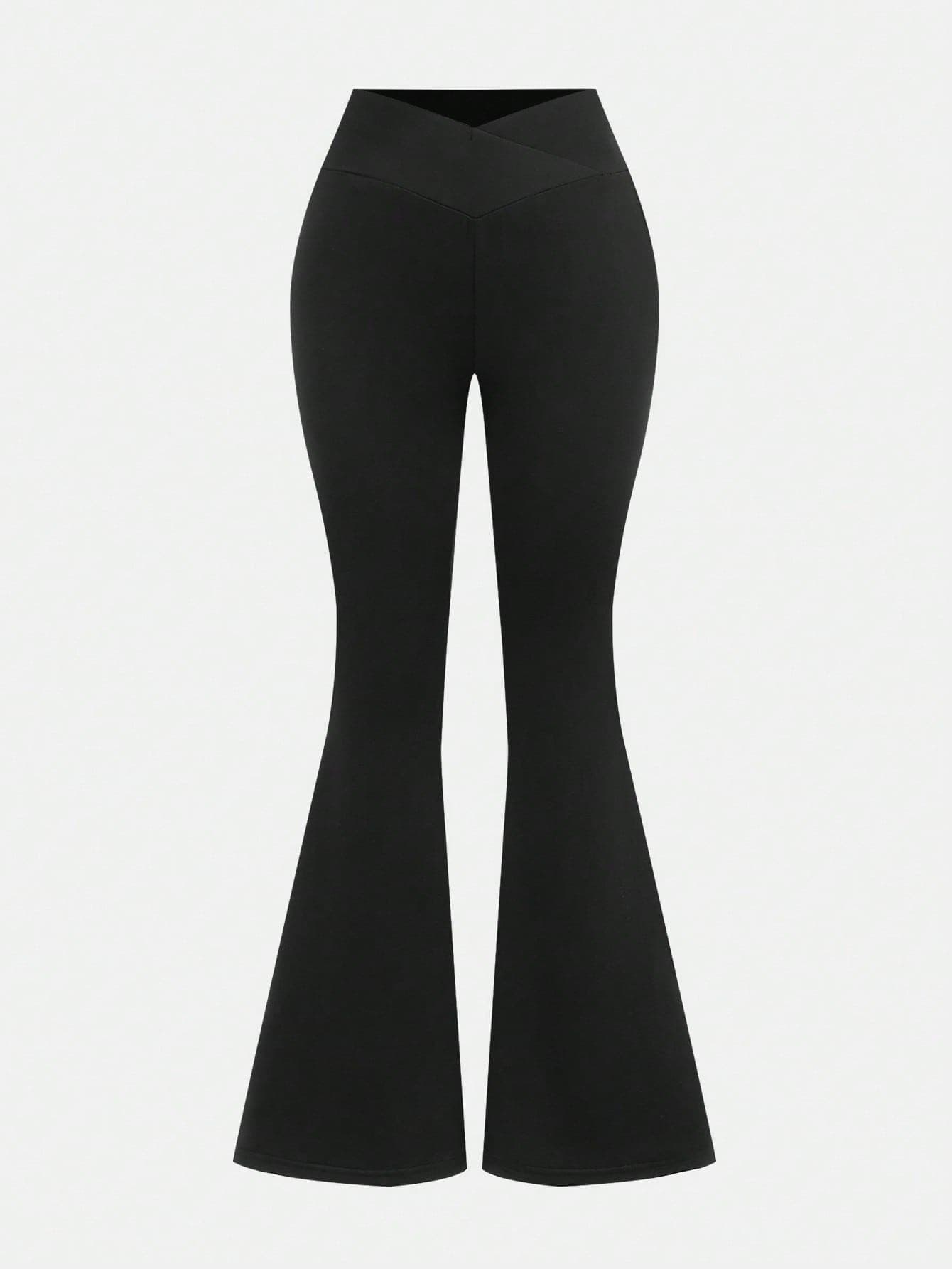 SHEIN Girlism Tween Girls Flared Pants Leggings, Casual Daily Versatile Flare Leggings Black Flare Pants Bell Bottom Pants Flare Leg Pants Fall Winter