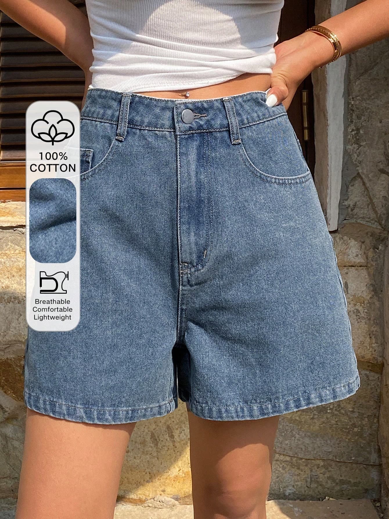 DAZY Women Loose Casual Distressed Denim Shorts, Summer New Arrival Jorts