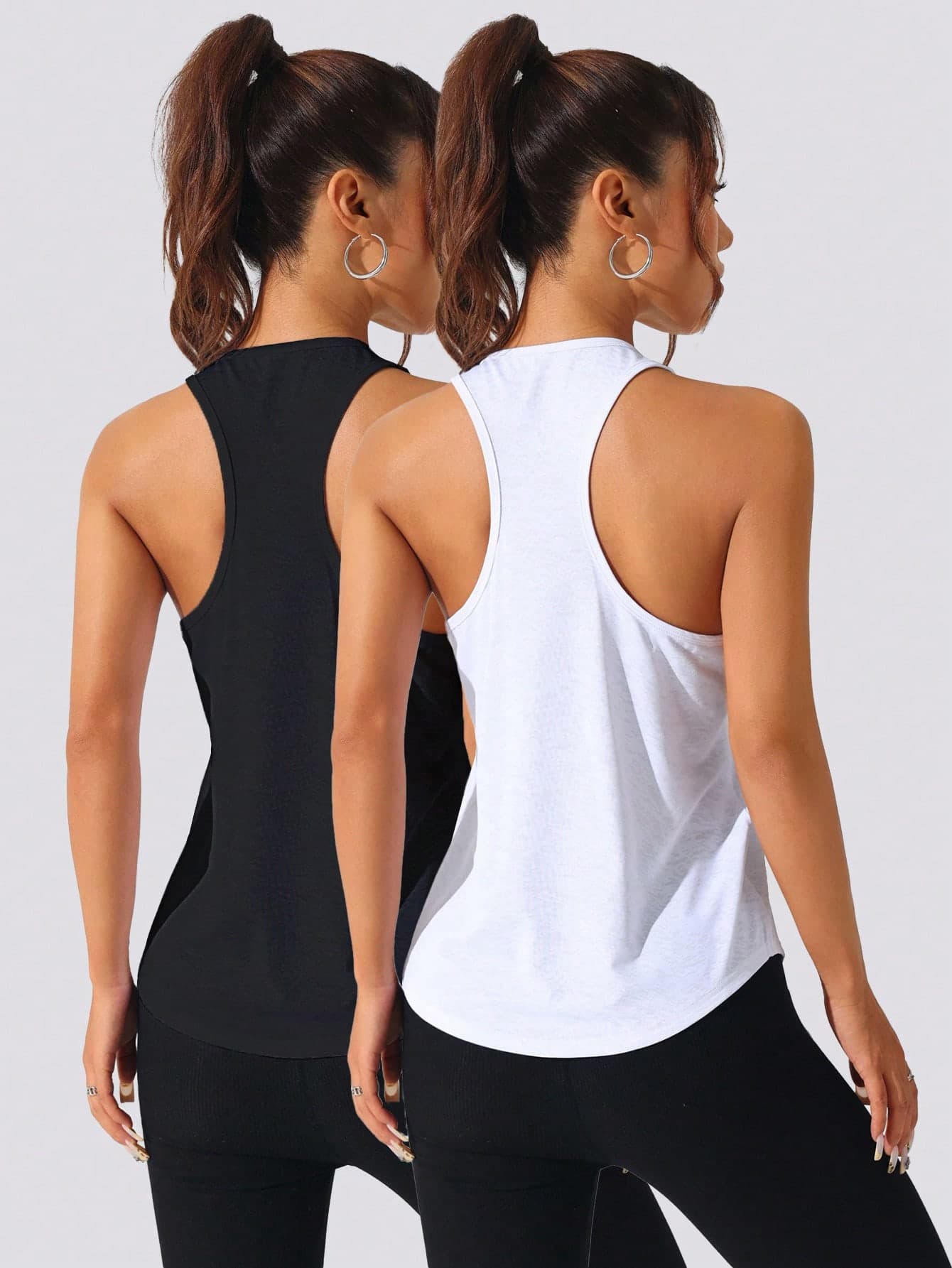 Velisys Velisys Women's Summer Minimalist Solid Loose Racerback Tank Top
