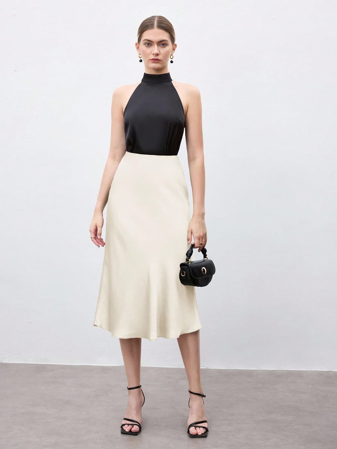 BizChic Apricot Women's Skirt, Cream Hem Fishtail A-Line, Elegant Minimalist Casual Vacation Party Date Wedding Guest Independence Day Graduation Season Music Festival Slimming Elegant Versatile High-End Summer Social Holiday Gathering Outing Beach Office Daily French Vintage Fresh