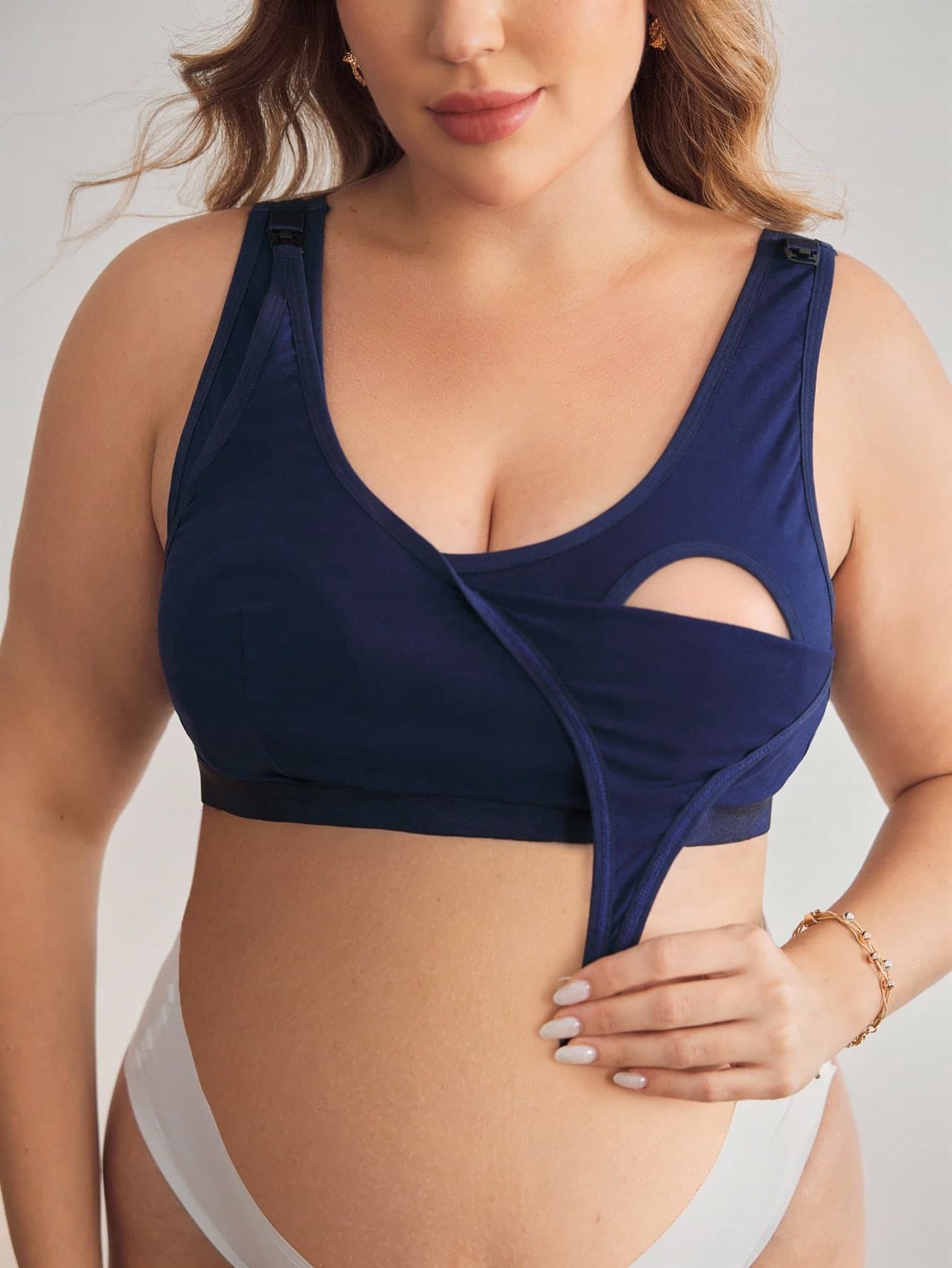 Moonlight&Mama Plus Size Maternity Comfortable Solid Color Nursing Bra