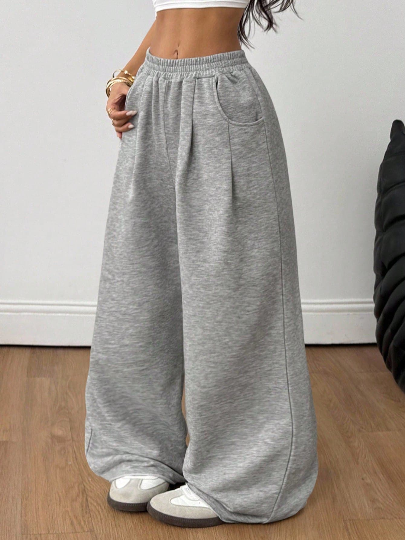 Coolane Women's Fall Streetwear Fashion Casual Vintage Corduroy Textured Long Baggy Pants
