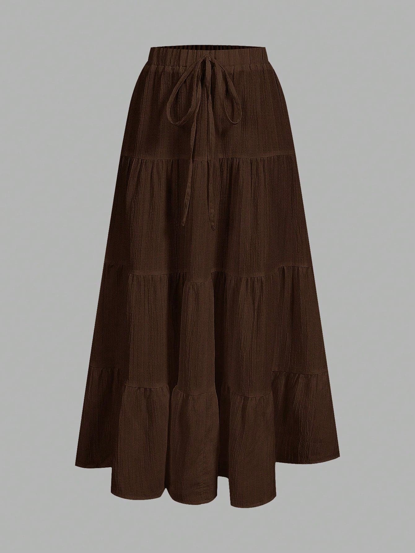 SHEIN EZwear Women's Casual Vacation Multi-Layer Cake Skirt, Suitable For Summer Chic Dress