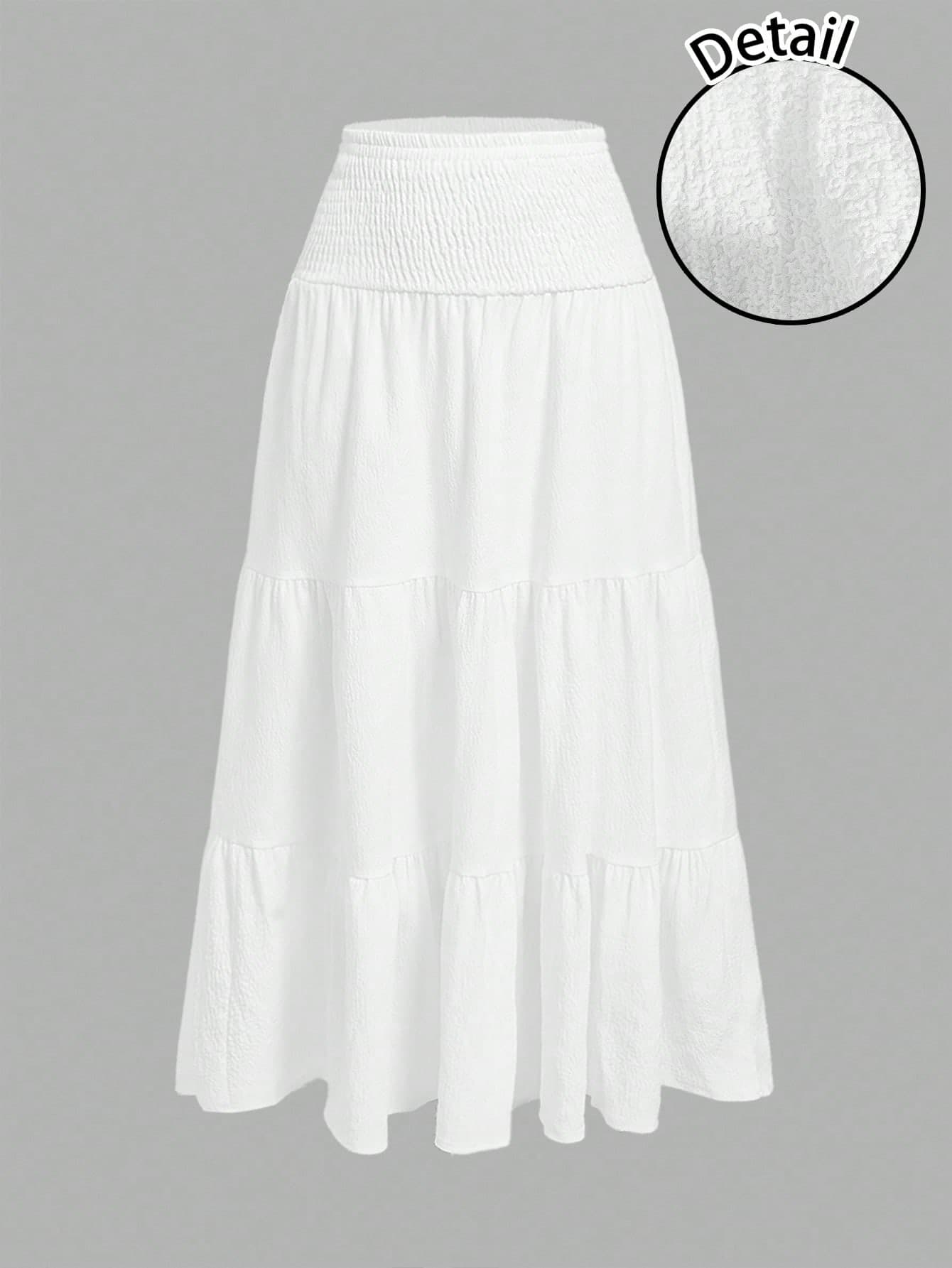 SHEIN MOD Casual Vacation Style Plaid Bubble Crinkle Skirt For Women, Suitable For Summer Vacation Chic Dress