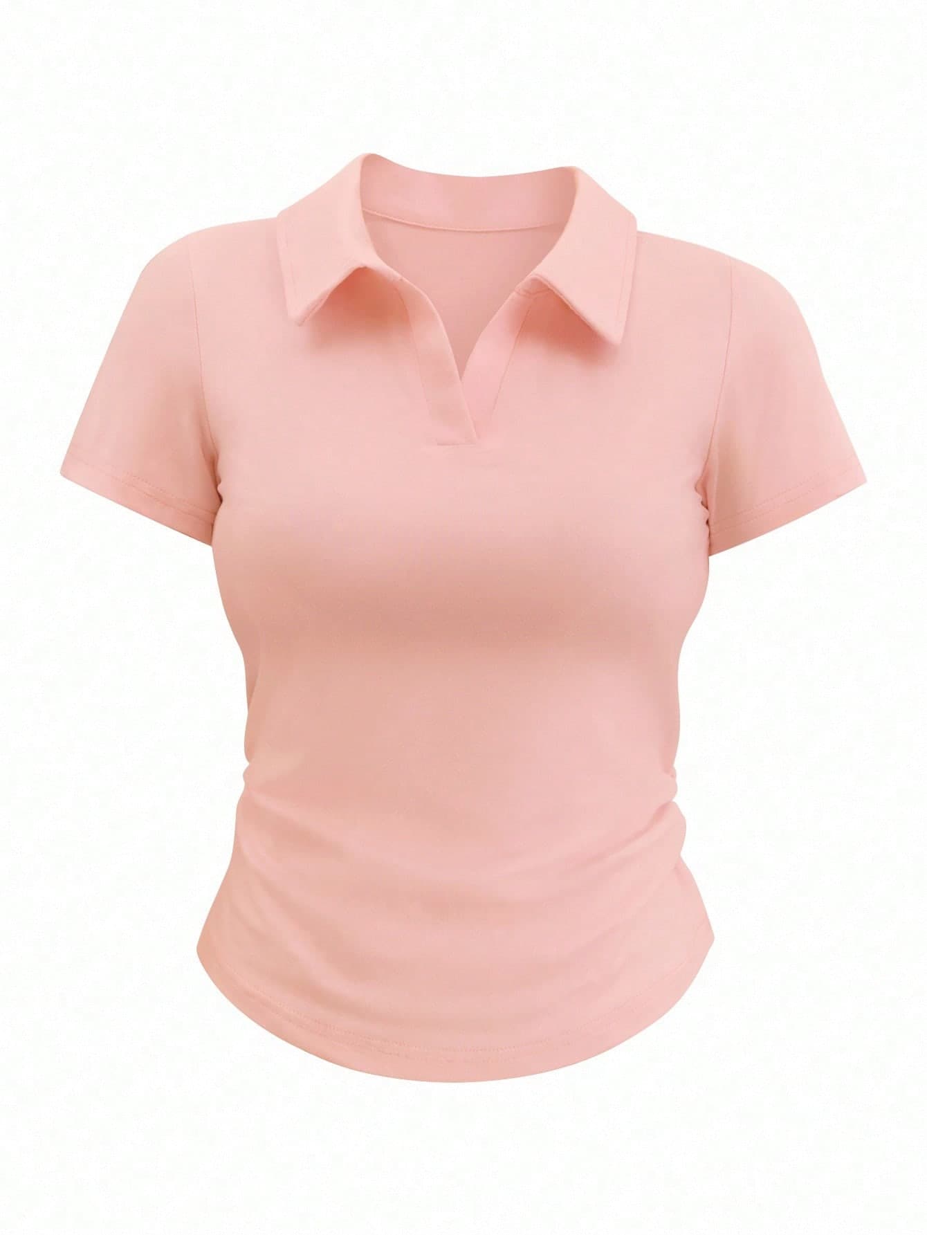 Franclia Women's Casual Solid Color Short Sleeve T-Shirt, Summer