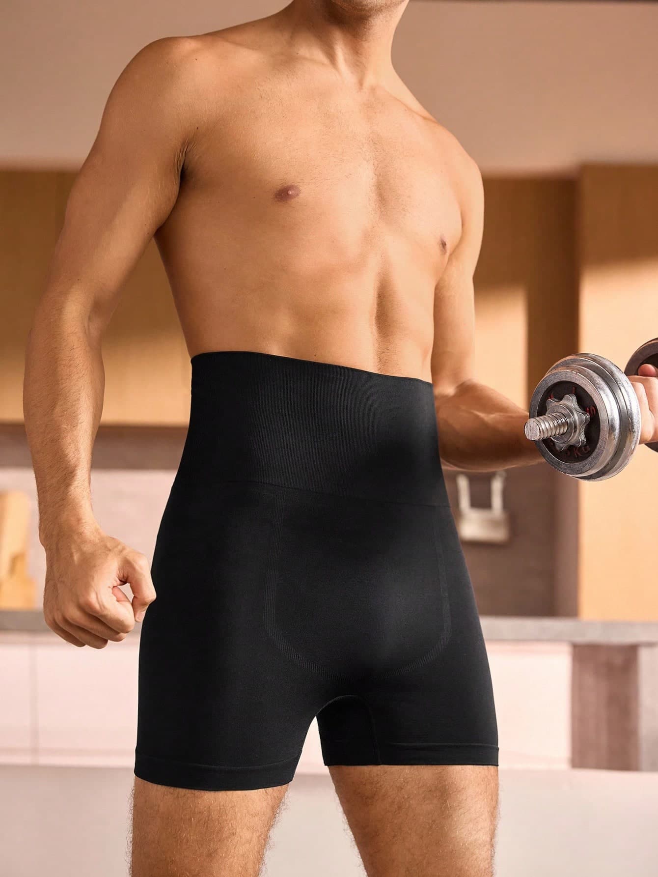 SHEIN Provexi 1pc Seamless Stretchy Solid Color Compression Shorts For Men