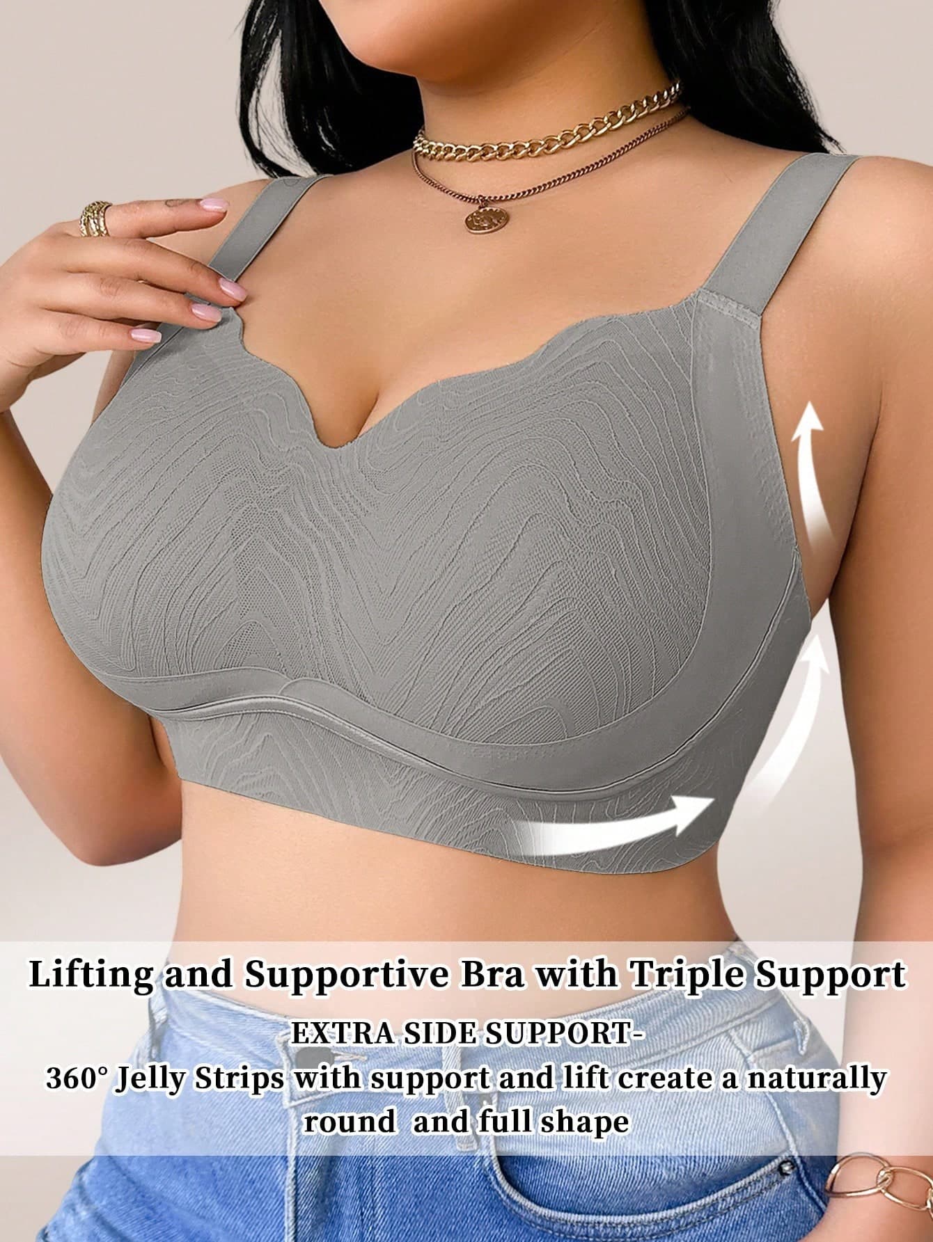 DesireSculpt Plus Size Seamless Wireless Bra, Lift