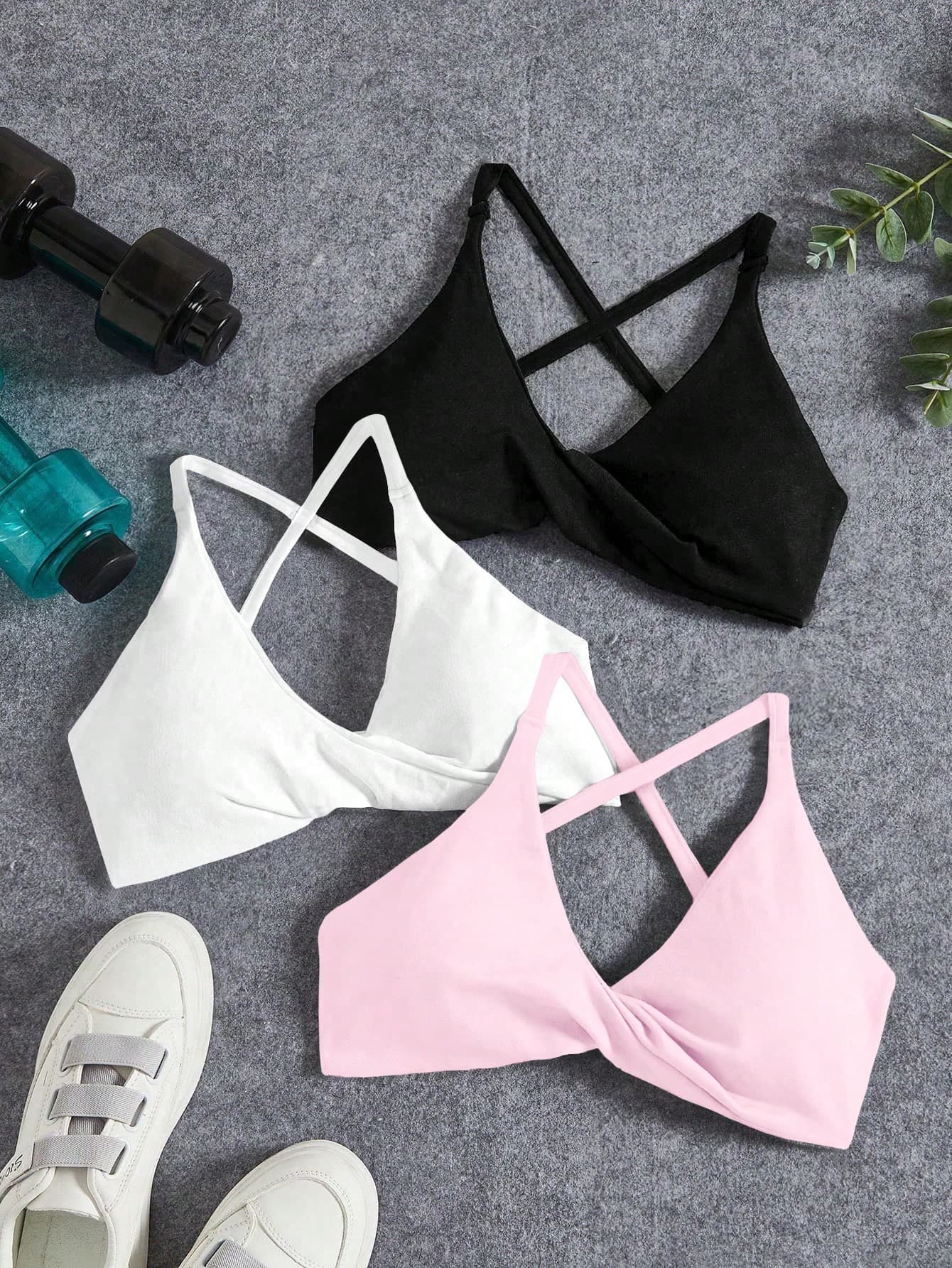 Velisys Velisys 3 PCS Seamless Yoga Sports Bra, With Twist Design At Front, Versatile For Sports And Everyday Wear
