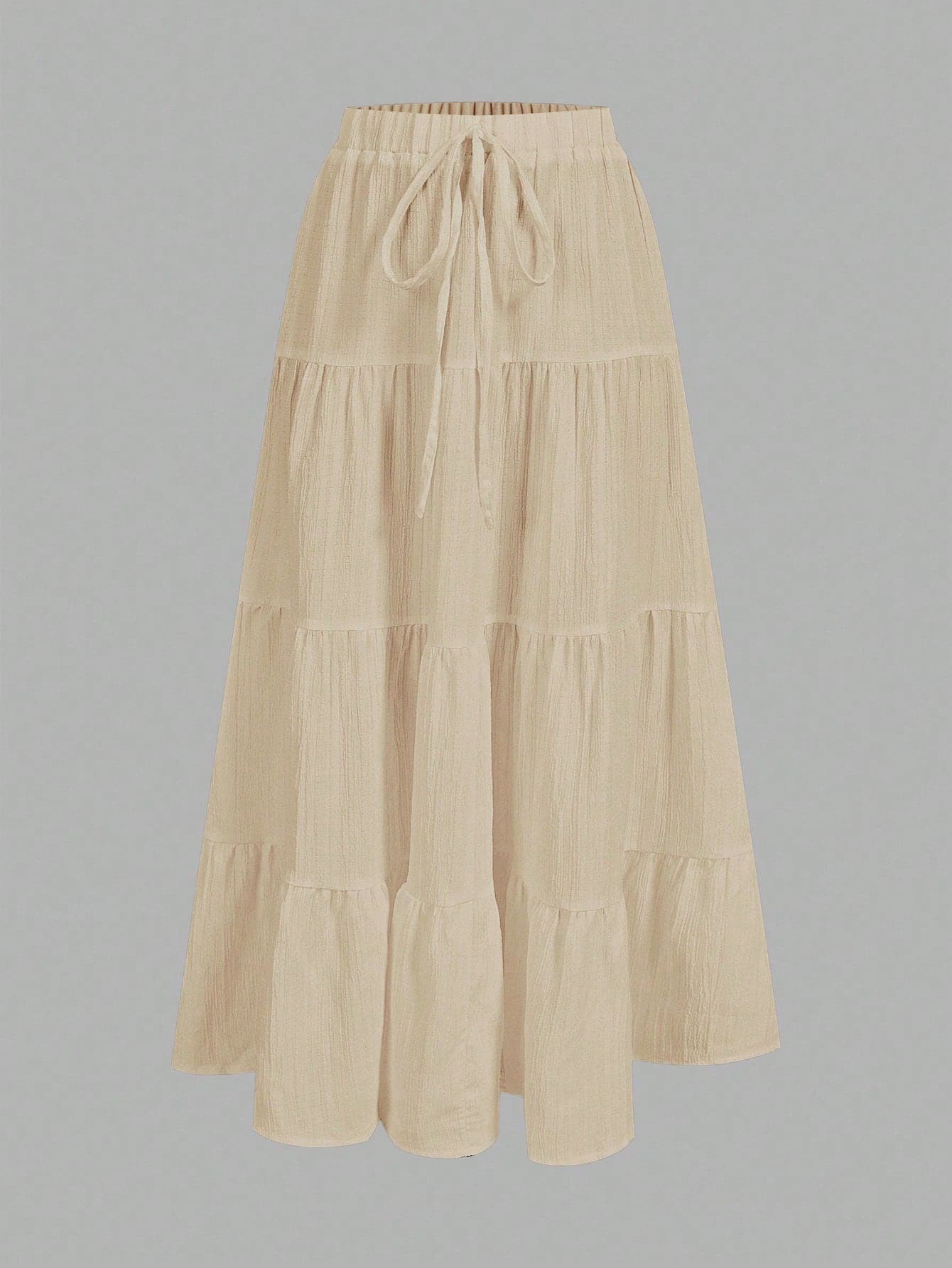 SHEIN EZwear Women's Casual Vacation Multi-Layer Cake Skirt, Suitable For Summer
