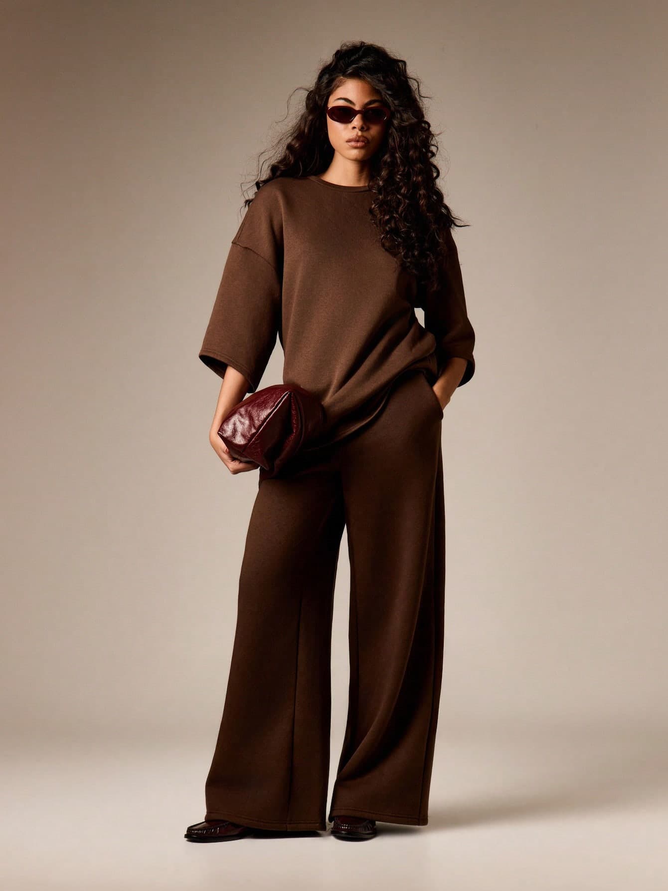 AiiRZ Wide Leg Joggers For Women Relaxed Fit Drawstring Sweatpants Oversized Loungewear Comfort Pants