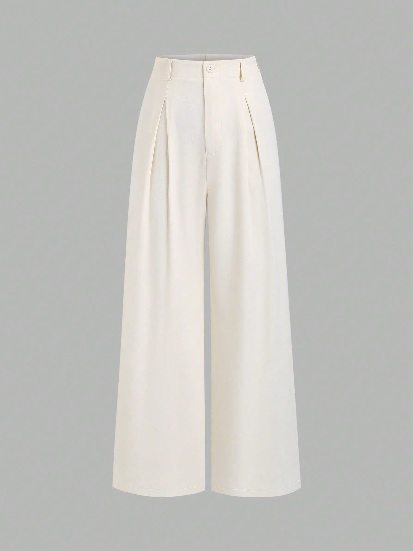 Sweetra Women's Vintage Elegant Jacquard Pleated Wide Leg Pants, Autumn/Winter