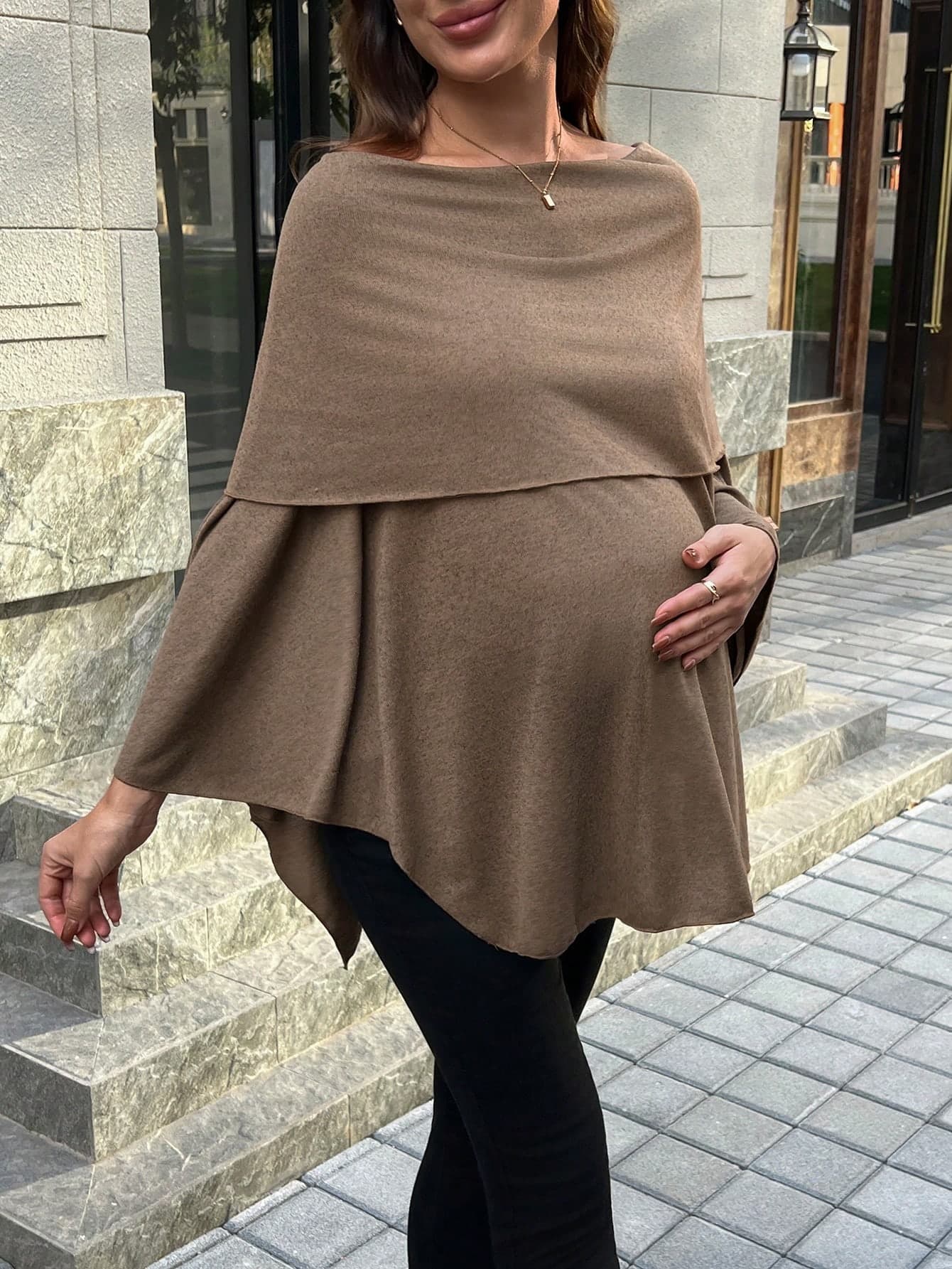 GentleRue Maternity Pregnant Women's Fashionable & Elegant Off-Shoulder Long Sleeve T-Shirt