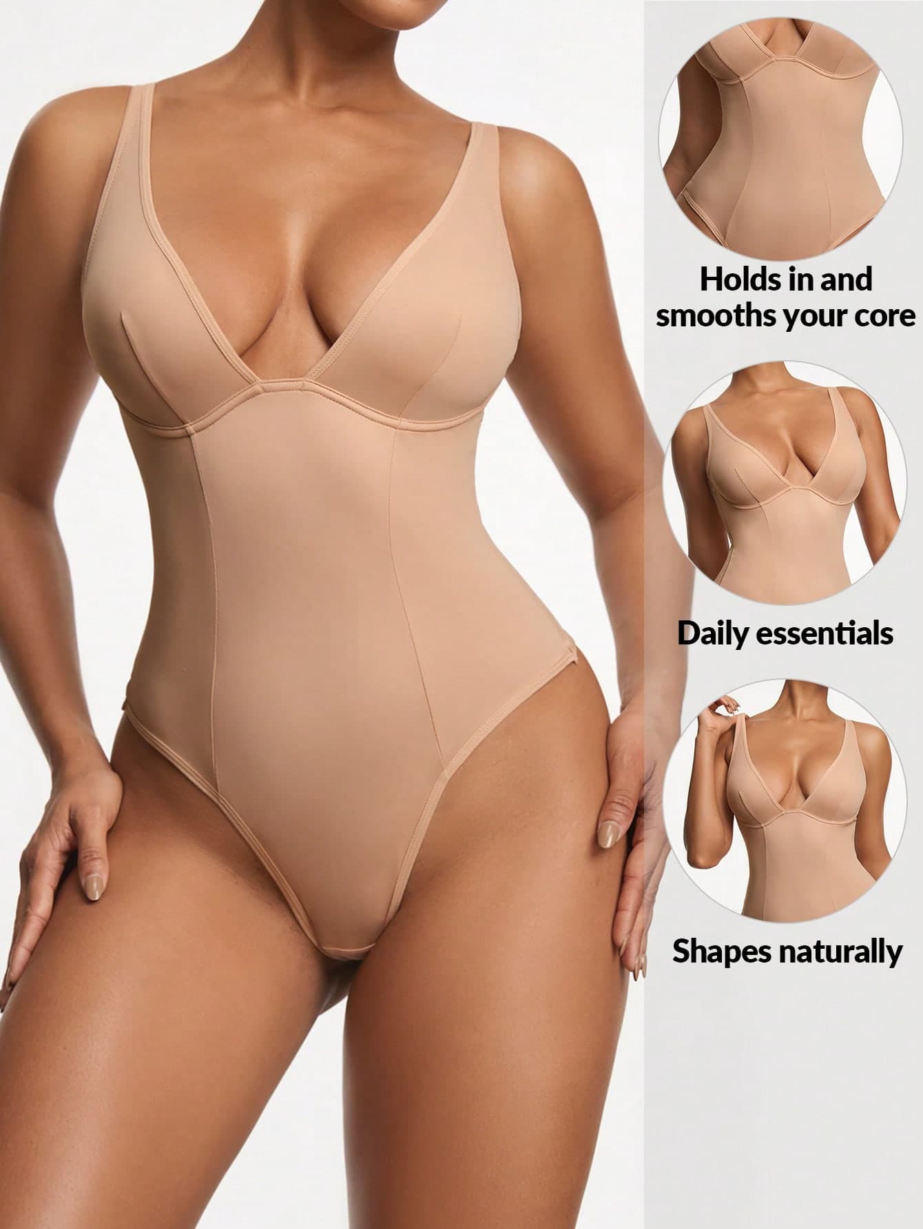 SHEIN Women's Shapewear Bodysuit With Thong