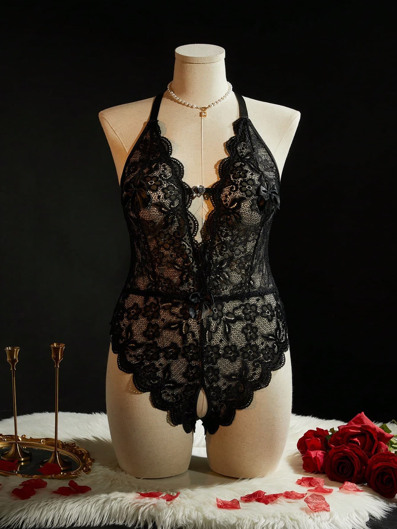 SpicyHot 1pc Plus Size Lace Wireless Sexy Lingerie Bodysuit