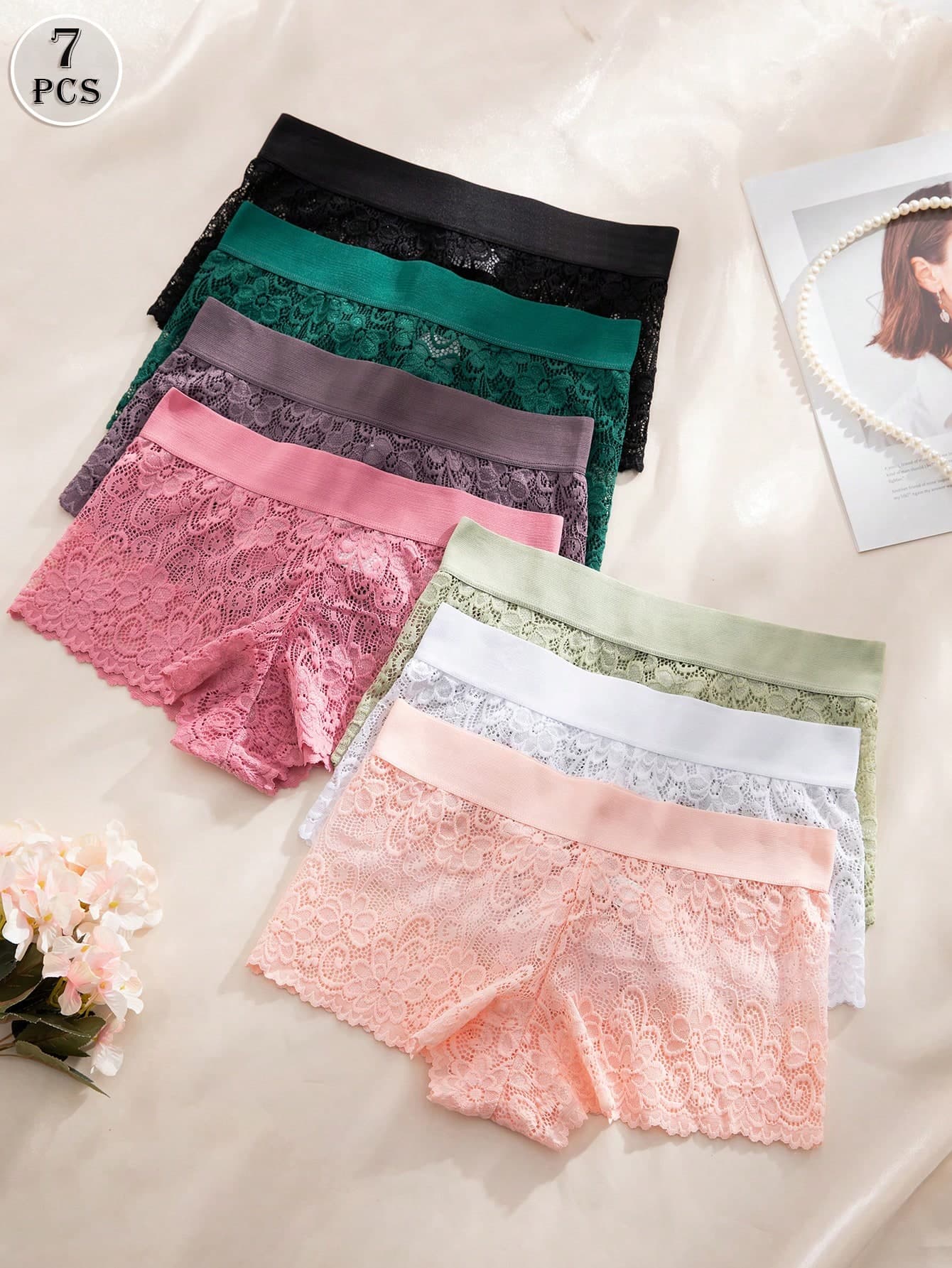 Snug Zone 7pcs/Set Lace Women's Briefs