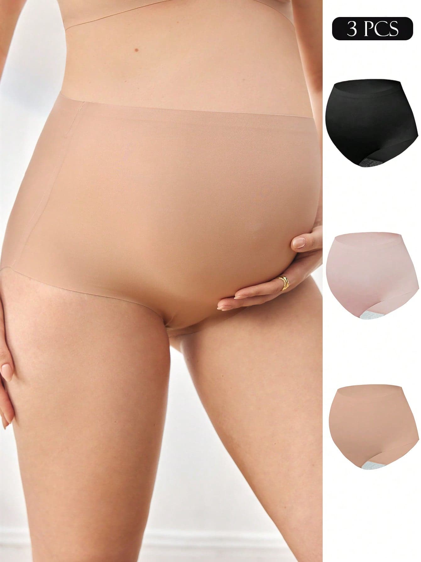 Moonlight&Mama 3pcs/Pack Maternity Seamless High Waist Comfortable Everyday Underwear