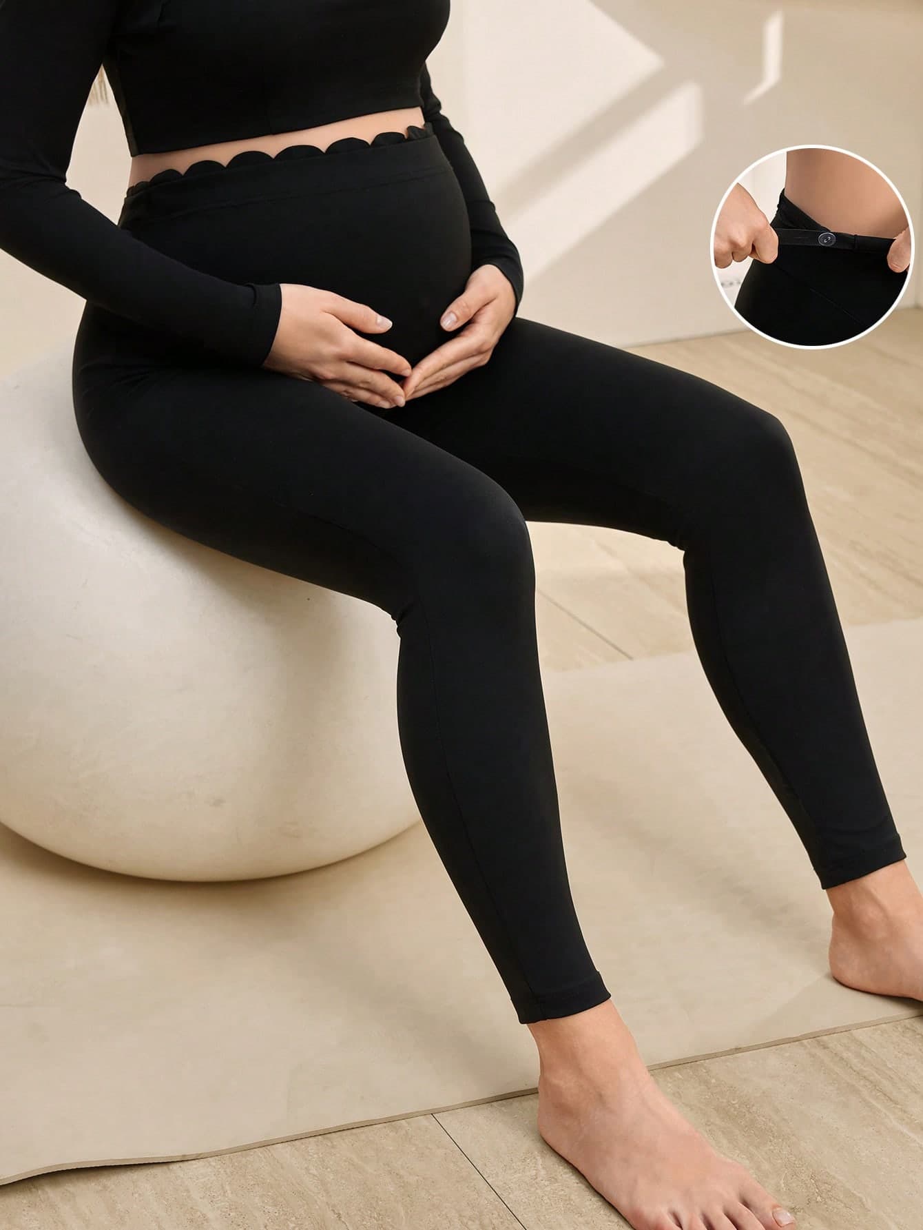 GentleRue Maternity Maternity Solid Color High Waist Slim Fit Leggings