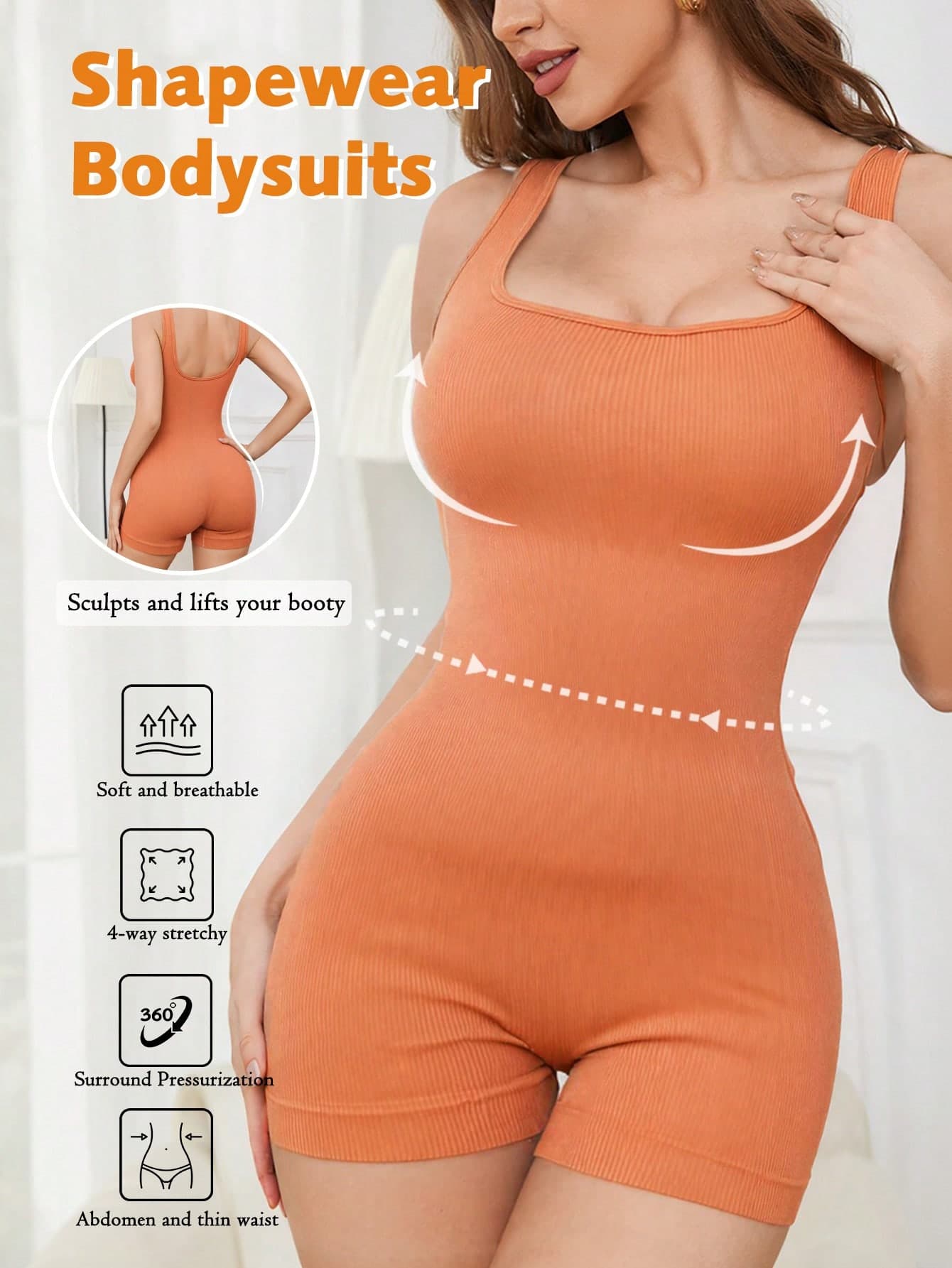 1pc Seamless Women Shapewear Bodysuit